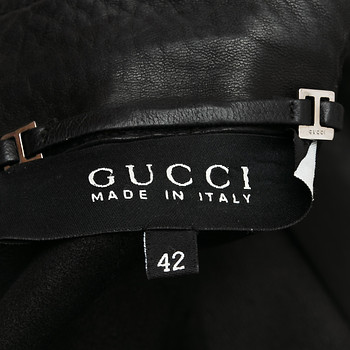 бирка Куртка кожаная Gucci