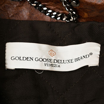 бирка Кожаная куртка Golden Goose
