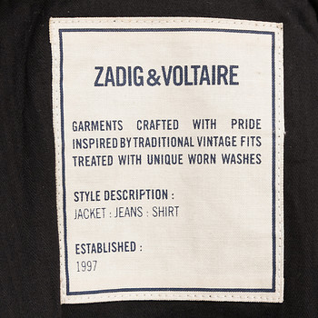 бирка Куртка кожаная Zadig & Voltaire