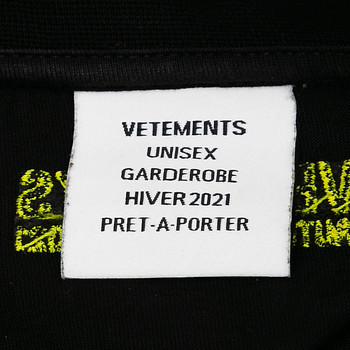 бирка Футболка Vetements