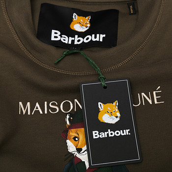 бирка Свитшот Maison Kitsune x Barbour