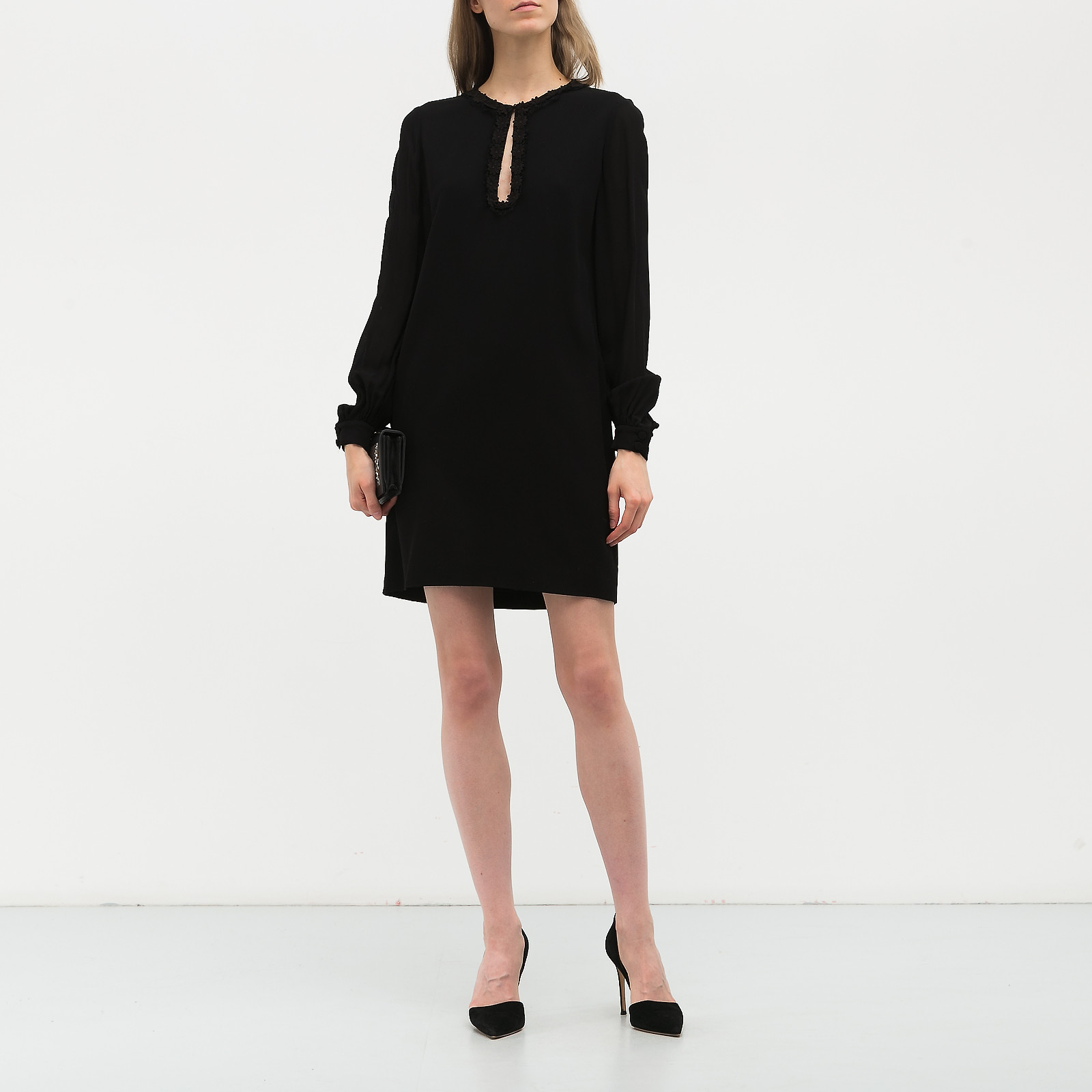 Платье черного цвета Saint Laurent - фото из каталога магазина брендовой одежды Second Friend Store Платье Saint Laurent - купить оригинал в секонд-хенде SFS - 2