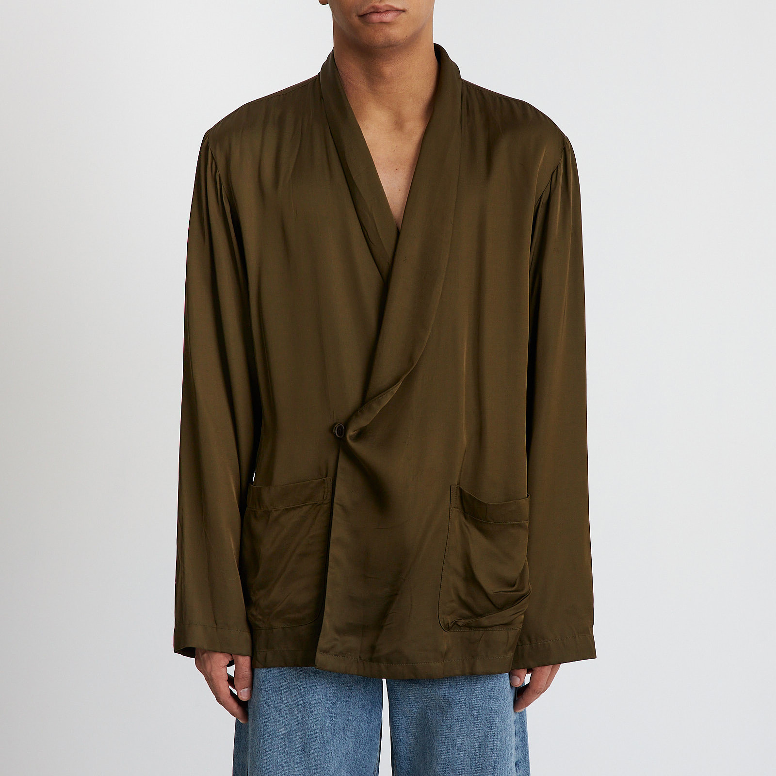 Пиджак зеленого цвета Dries Van Noten - фото из каталога магазина брендовой одежды Second Friend Store Пиджак Dries Van Noten - купить оригинал в секонд-хенде SFS - 1