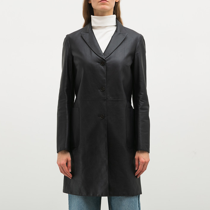 Плащ кожаный Jil Sander