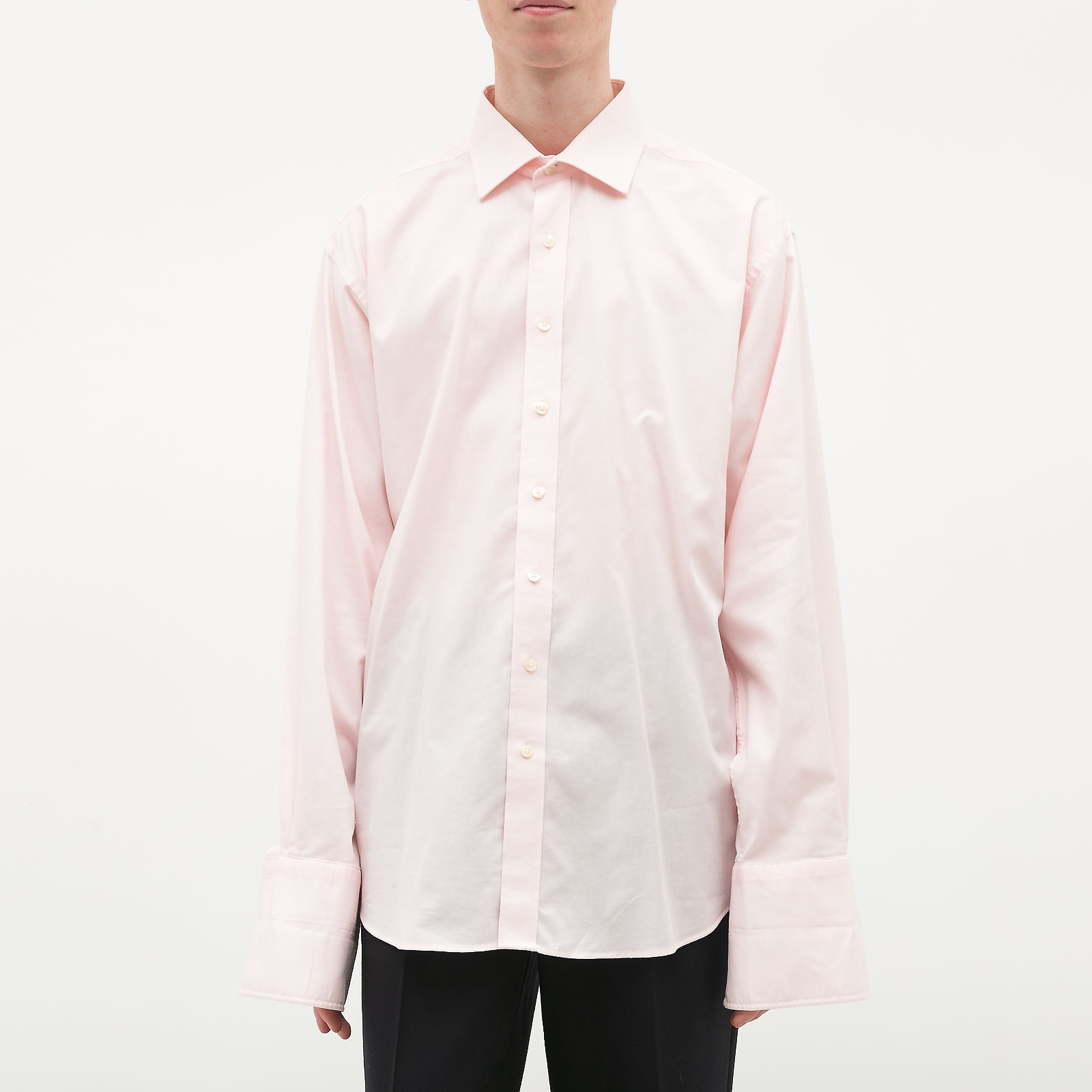 Рубашка  розового цвета Balmain - фото из каталога магазина брендовой одежды Second Friend Store Рубашка Balmain - купить оригинал в секонд-хенде SFS - 1