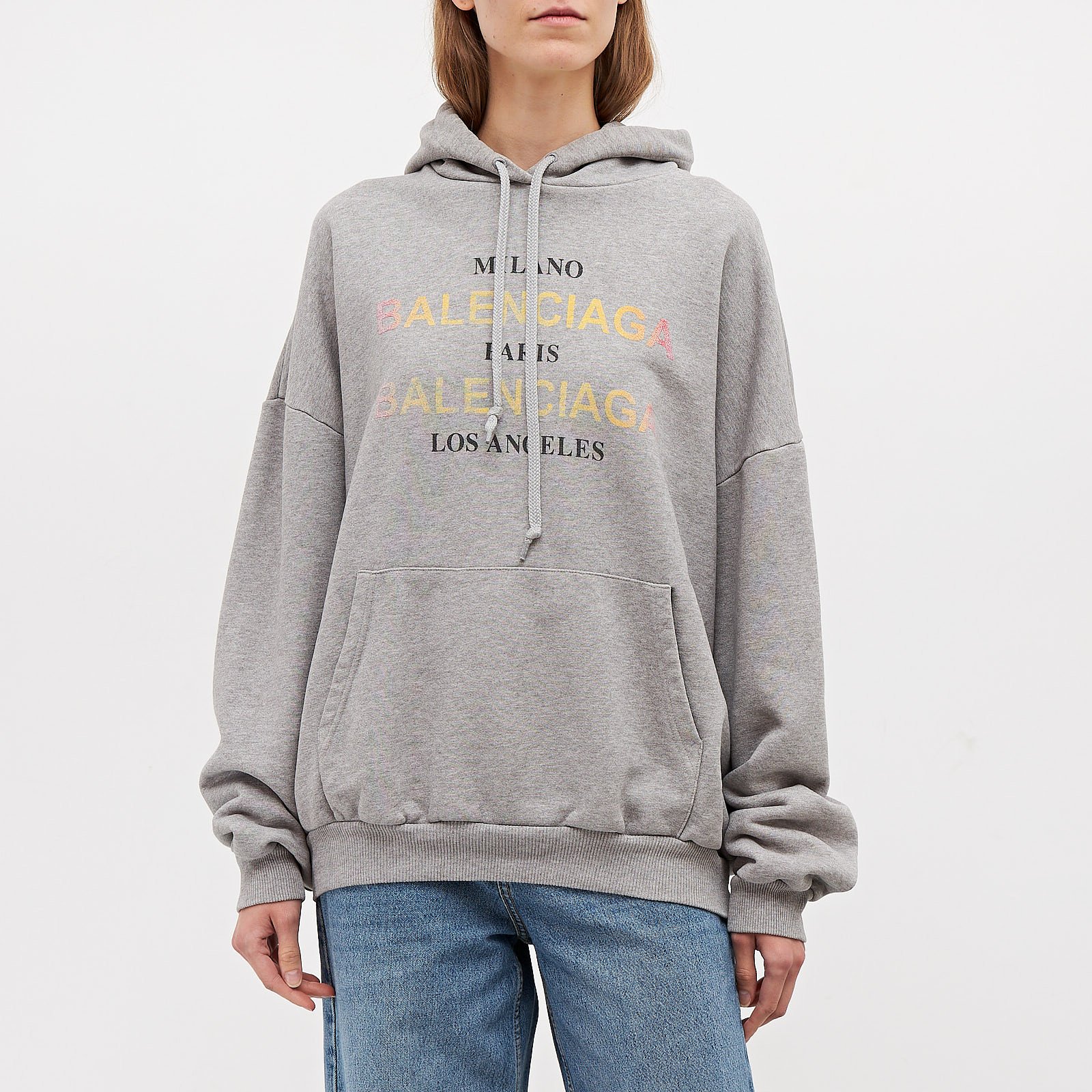 Худи серого цвета Balenciaga - фото из каталога магазина брендовой одежды Second Friend Store Худи Balenciaga - купить оригинал в секонд-хенде SFS - 1