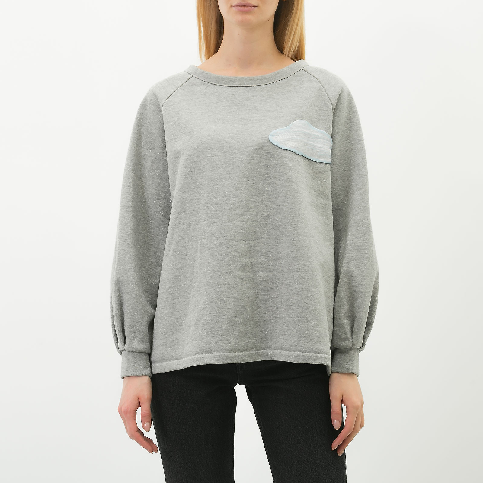 Свитшот  серого цвета Vika Gazinskaya - фото из каталога магазина брендовой одежды Second Friend Store Свитшот Vika Gazinskaya - купить оригинал в секонд-хенде SFS - 1