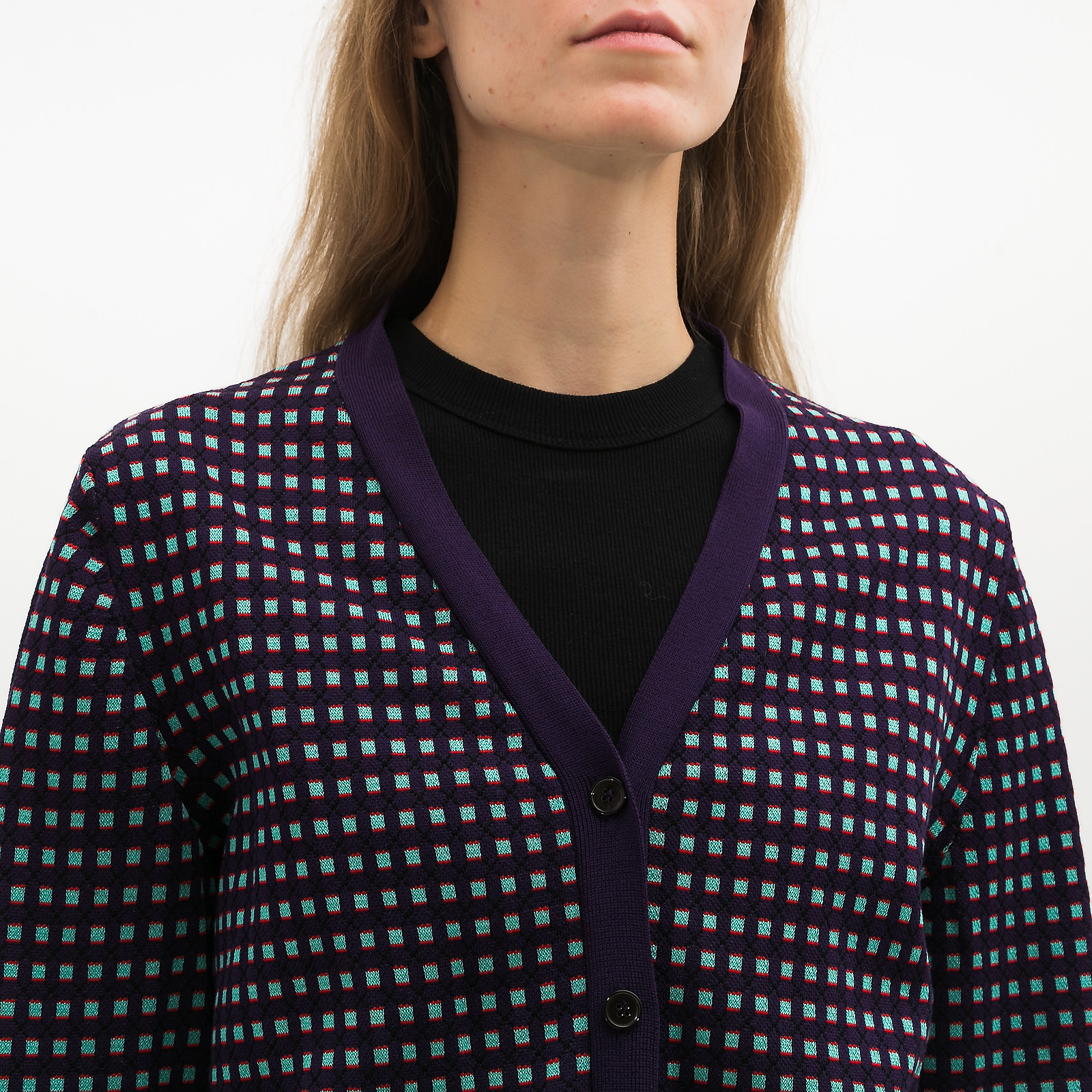 Кардиган фиолетового цвета Marni - фото из каталога магазина брендовой одежды Second Friend Store Кардиган Marni - купить оригинал в секонд-хенде SFS - 4