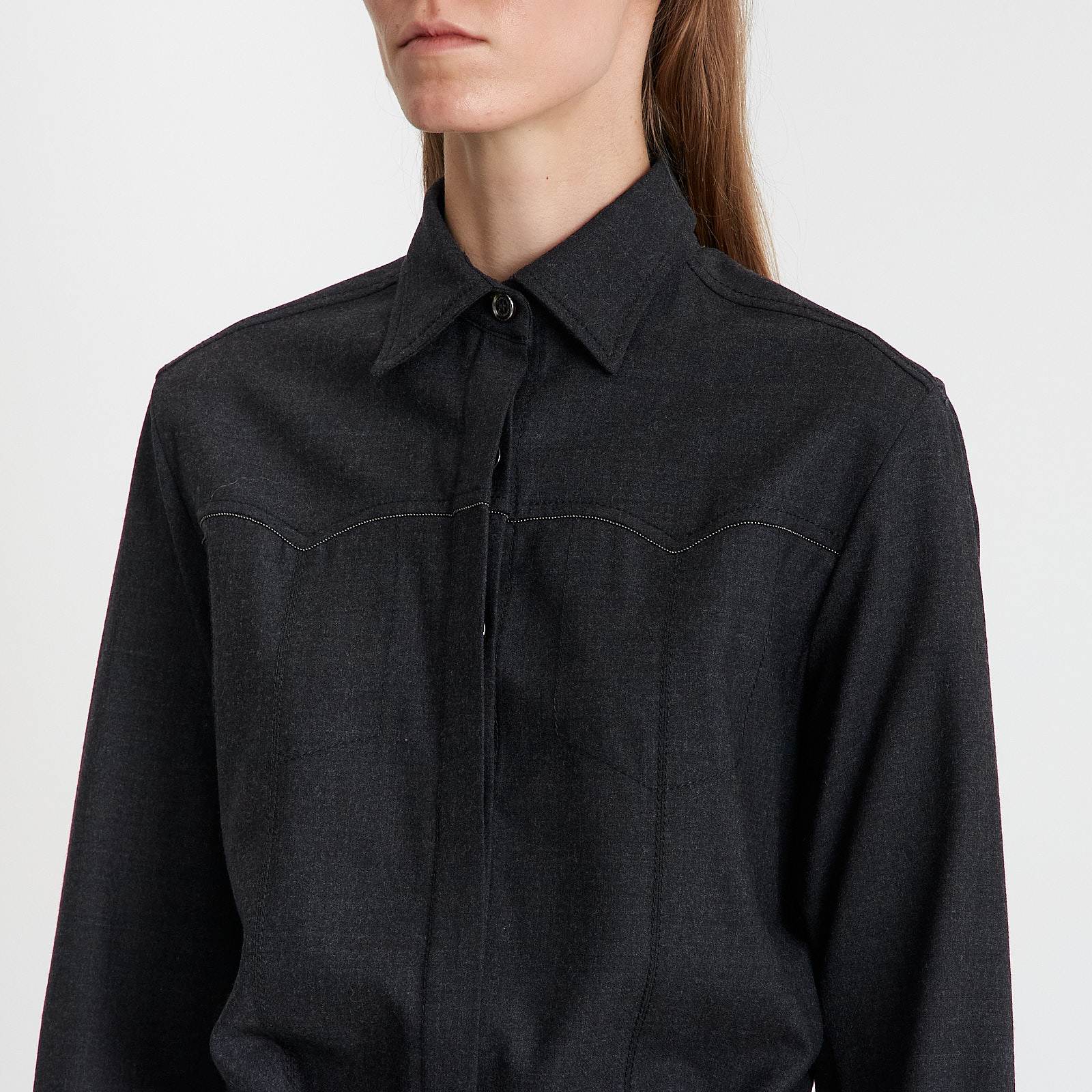 Комбинезон серого цвета Brunello Cucinelli - фото из каталога магазина брендовой одежды Second Friend Store Комбинезон Brunello Cucinelli - купить оригинал в секонд-хенде SFS - 3