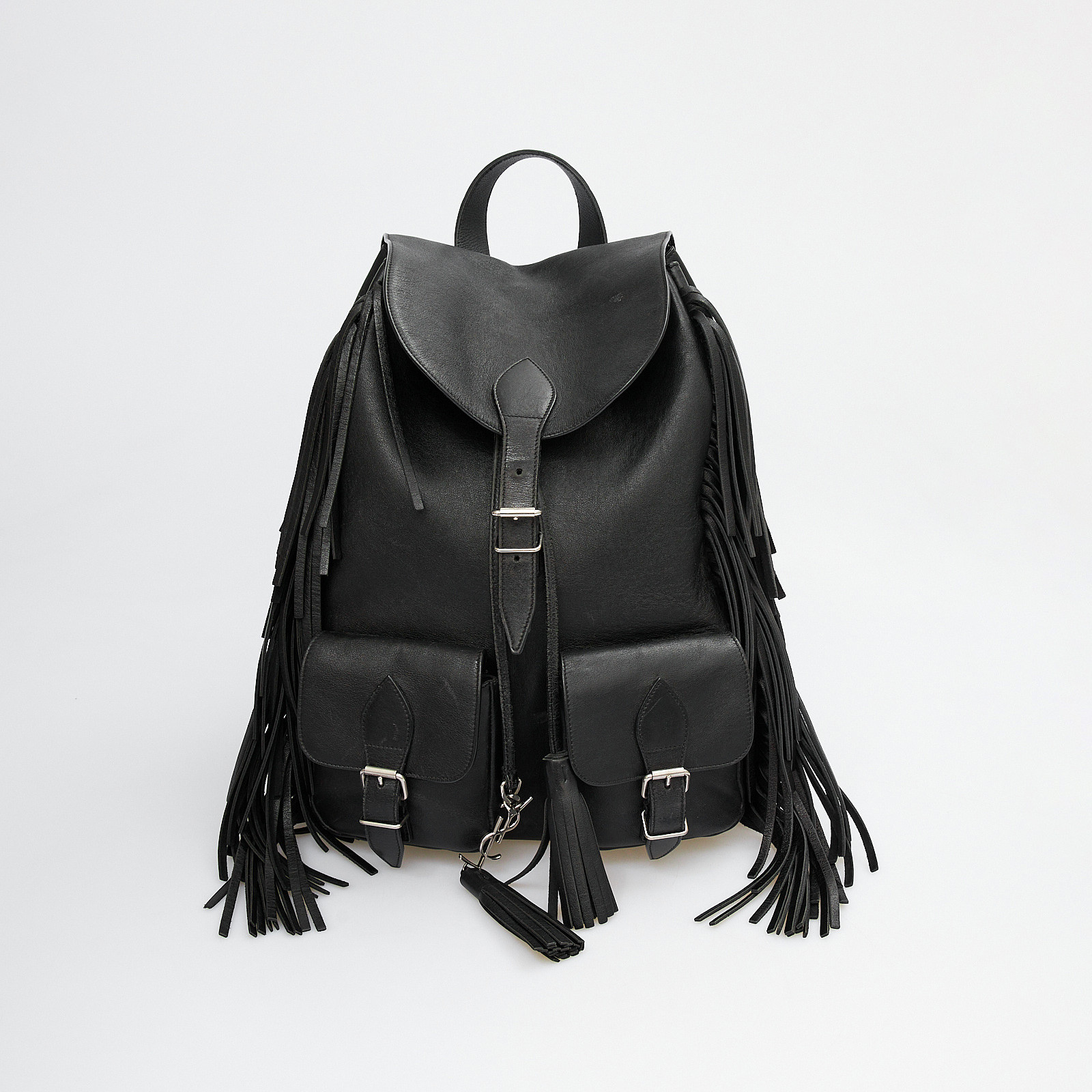 Рюкзак черного цвета Saint Laurent - фото из каталога магазина брендовой одежды Second Friend Store Рюкзак Saint Laurent - купить оригинал в секонд-хенде SFS - 1