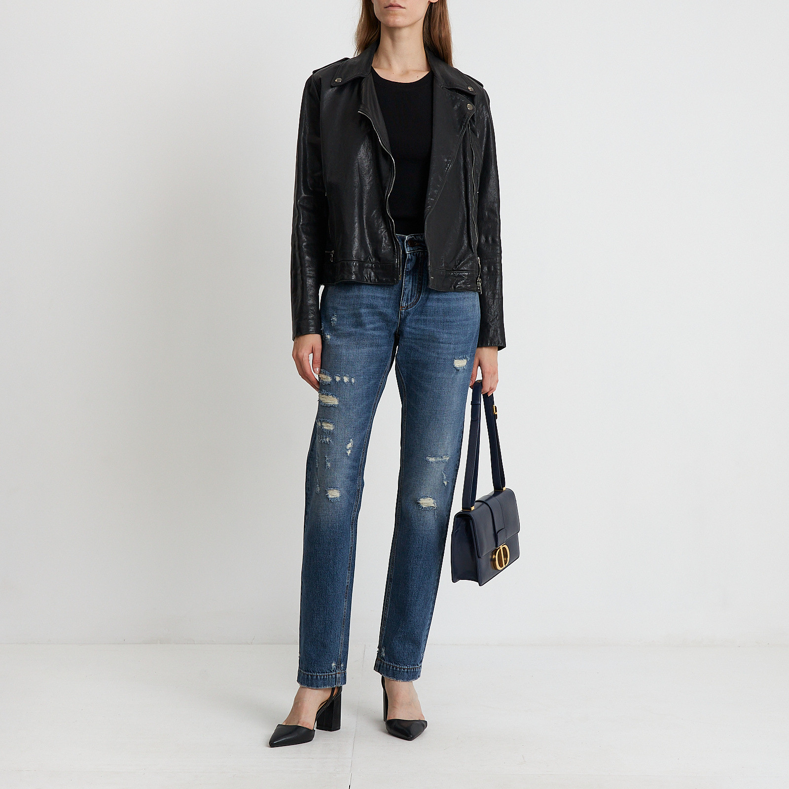 Джинсы синего цвета Dolce&Gabbana - фото из каталога магазина брендовой одежды Second Friend Store Джинсы Dolce&Gabbana - купить оригинал в секонд-хенде SFS - 2