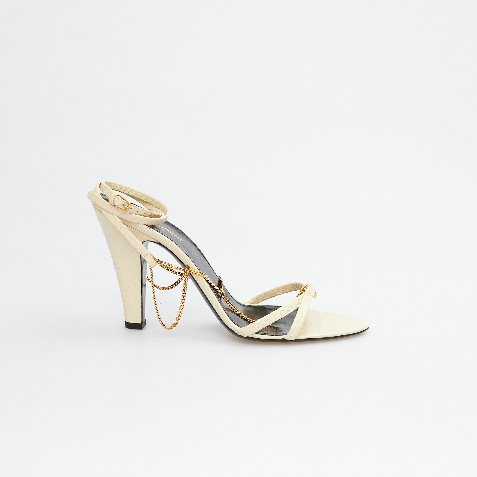 Босоножки  белого цвета Saint Laurent - фото из каталога магазина брендовой одежды Second Friend Store Босоножки Saint Laurent - купить оригинал в секонд-хенде SFS - 1