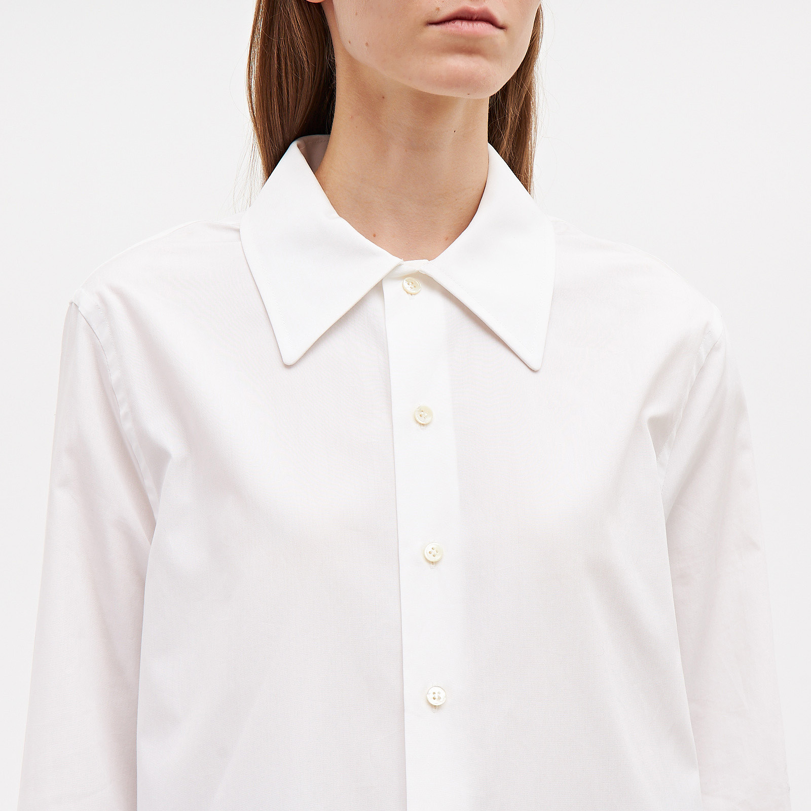 Рубашка белого цвета Saint Laurent - фото из каталога магазина брендовой одежды Second Friend Store Рубашка Saint Laurent - купить оригинал в секонд-хенде SFS - 4