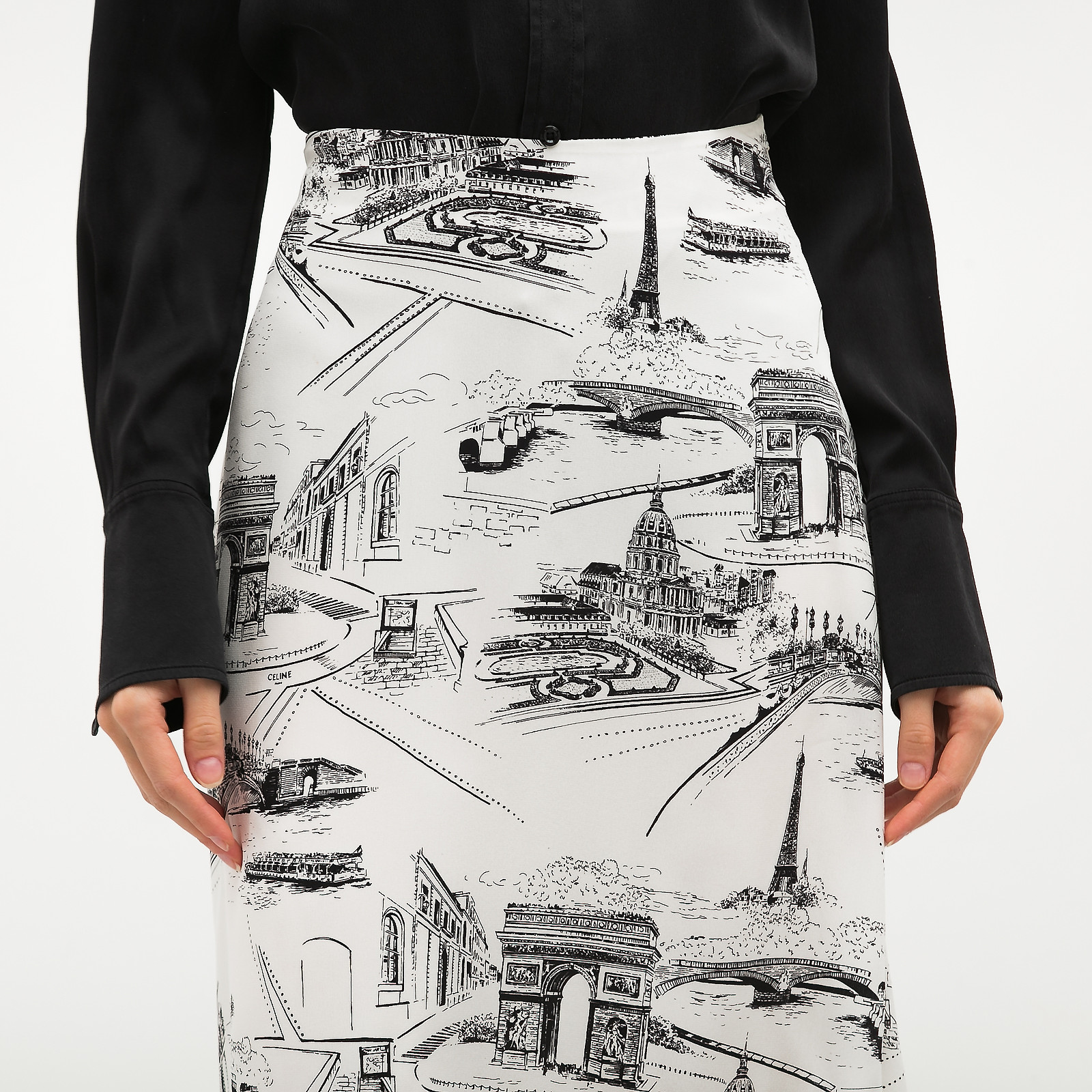 Юбка белого цвета Celine - фото из каталога магазина брендовой одежды Second Friend Store Юбка Celine - купить оригинал в секонд-хенде SFS - 4