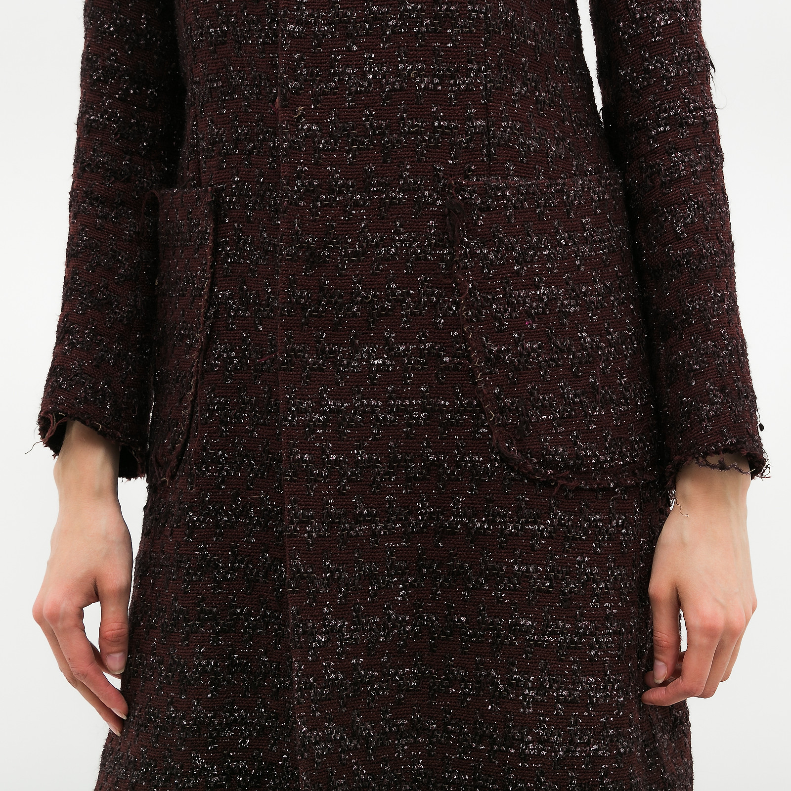 Пальто  бордового цвета Marni - фото из каталога магазина брендовой одежды Second Friend Store Пальто Marni - купить оригинал в секонд-хенде SFS - 4