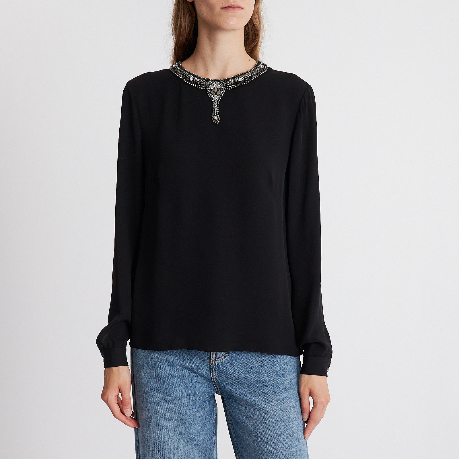 Блуза черного цвета Ralph Lauren - фото из каталога магазина брендовой одежды Second Friend Store Блуза Ralph Lauren - купить оригинал в секонд-хенде SFS - 1