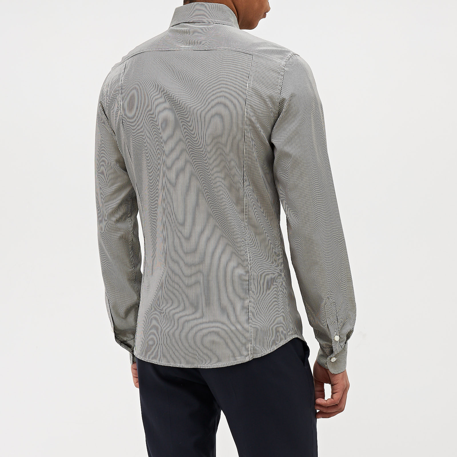 Рубашка серого цвета Bottega Veneta - фото из каталога магазина брендовой одежды Second Friend Store Рубашка Bottega Veneta - купить оригинал в секонд-хенде SFS - 3