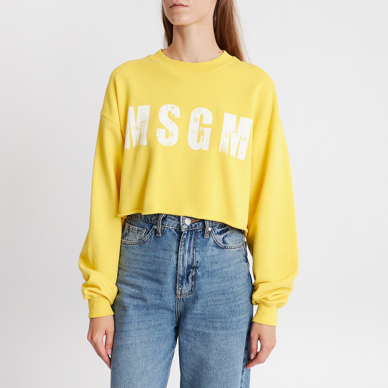 Свитшот желтого цвета MSGM - фото из каталога магазина брендовой одежды Second Friend Store Свитшот MSGM - купить оригинал в секонд-хенде SFS - 1