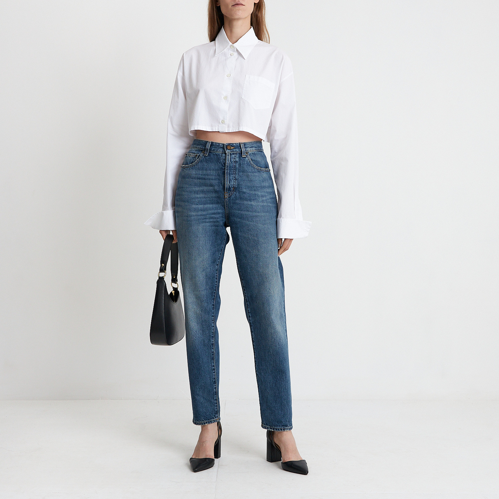 Джинсы синего цвета Saint Laurent - фото из каталога магазина брендовой одежды Second Friend Store Джинсы Saint Laurent - купить оригинал в секонд-хенде SFS - 2