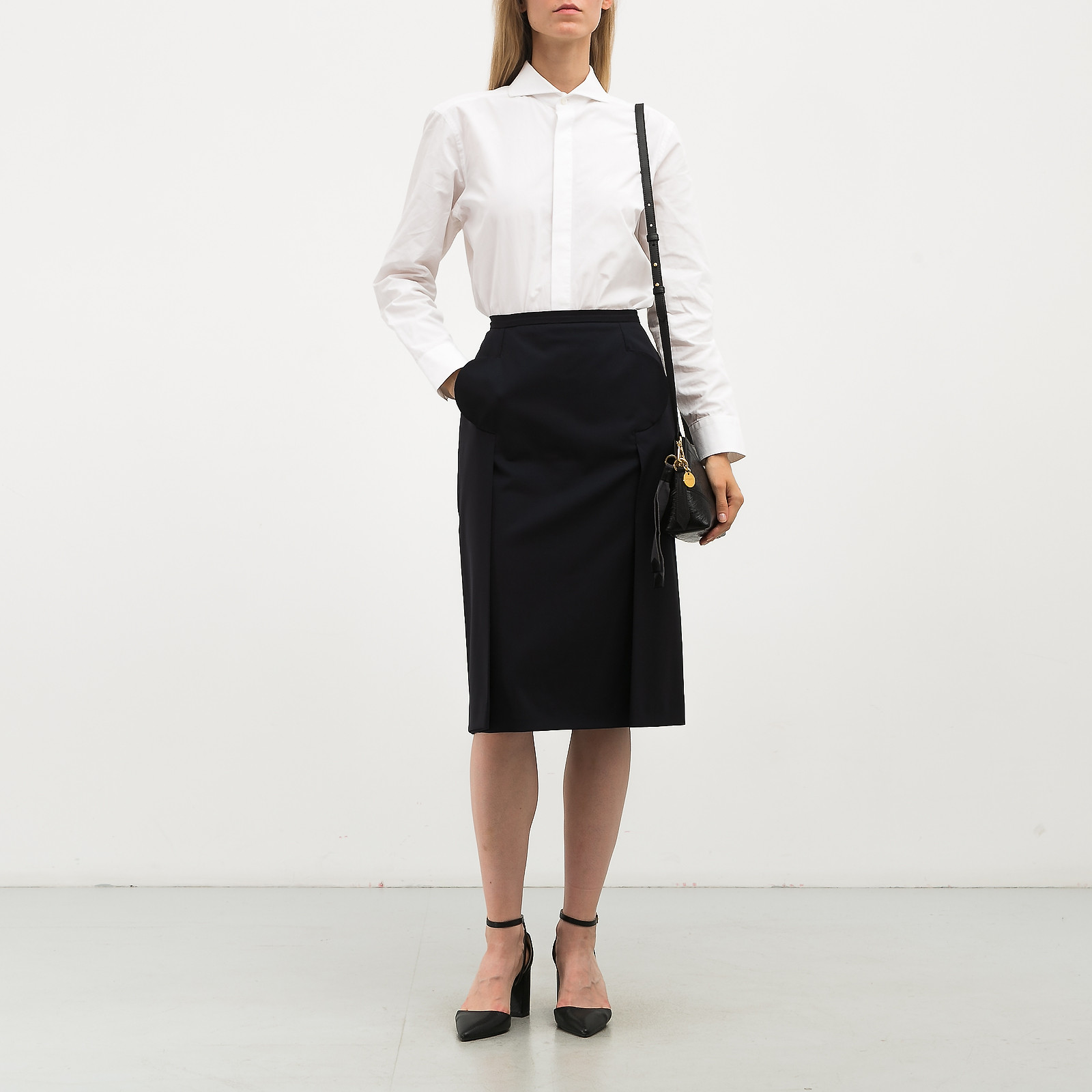 Юбка синего цвета Givenchy - фото из каталога магазина брендовой одежды Second Friend Store Юбка Givenchy - купить оригинал в секонд-хенде SFS - 3