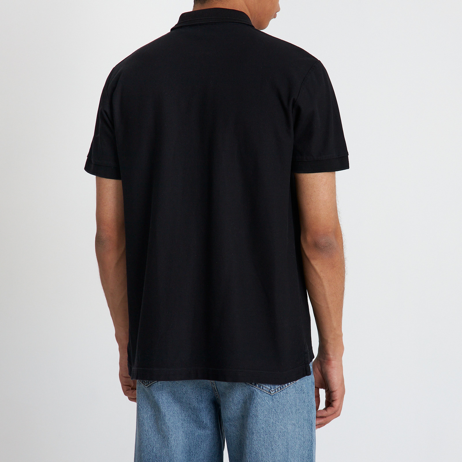 Поло черного цвета Burberry - фото из каталога магазина брендовой одежды Second Friend Store Поло Burberry - купить оригинал в секонд-хенде SFS - 3