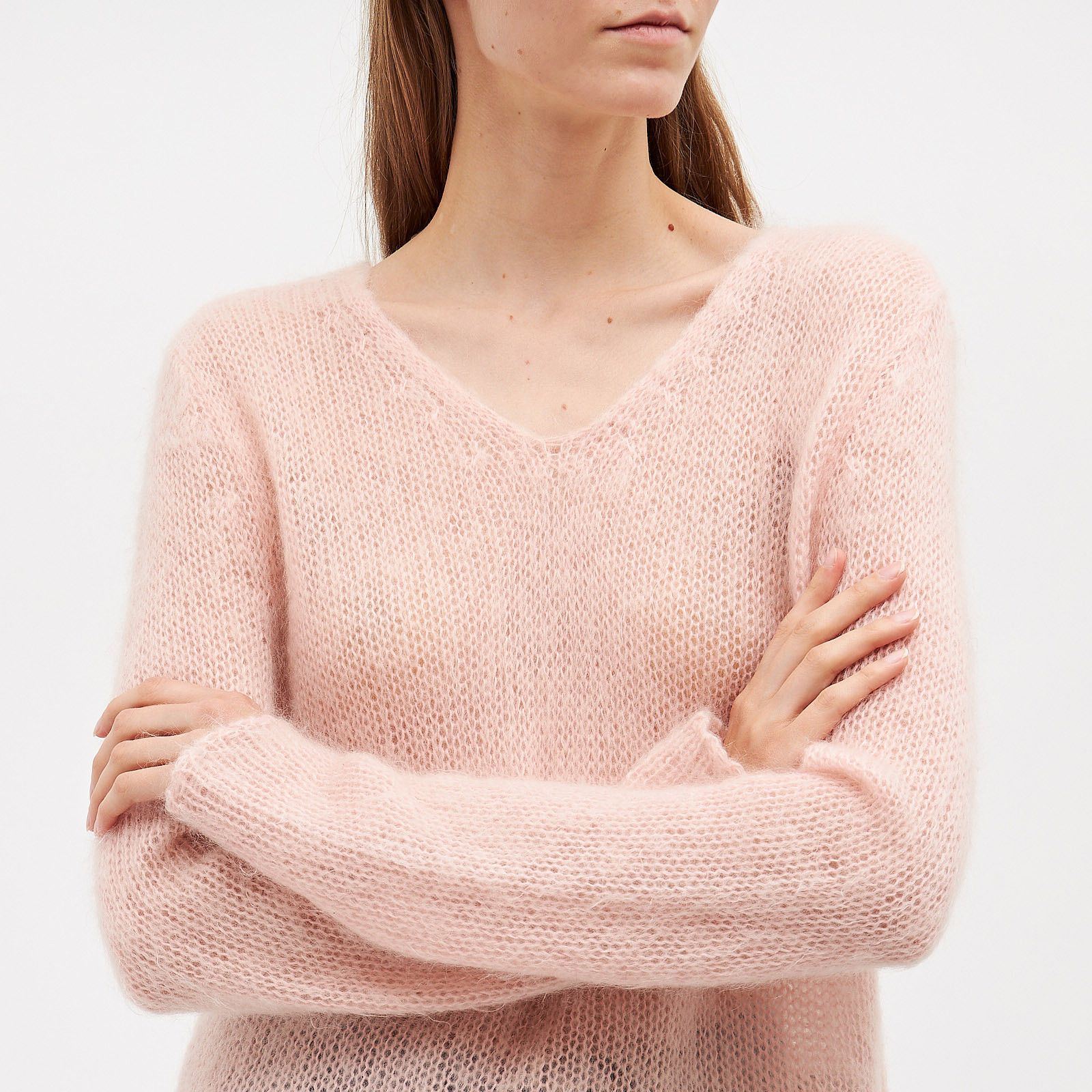 Пуловер розового цвета Saint Laurent - фото из каталога магазина брендовой одежды Second Friend Store Пуловер Saint Laurent - купить оригинал в секонд-хенде SFS - 4