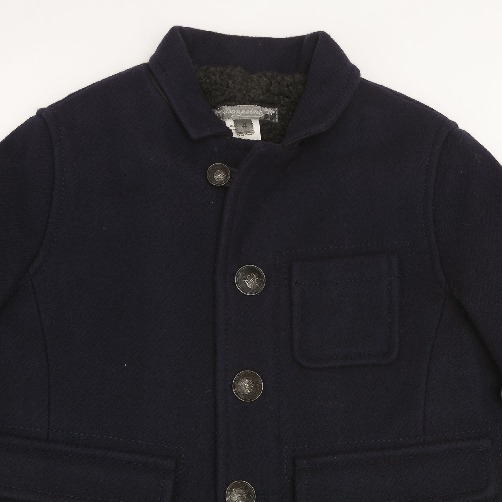 Пальто синего цвета Bonpoint - фото из каталога магазина брендовой одежды Second Friend Store Пальто Bonpoint - купить оригинал в секонд-хенде SFS - 3