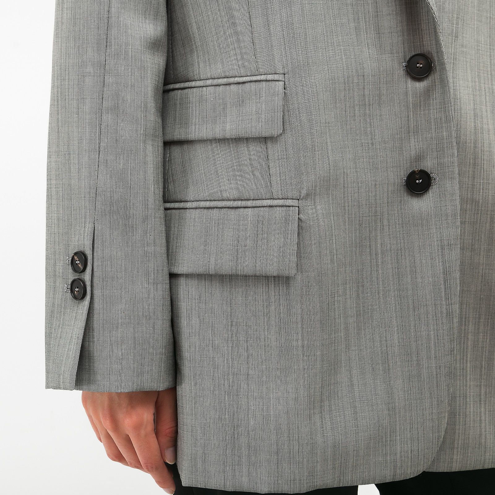 Пиджак серого цвета Tela - фото из каталога магазина брендовой одежды Second Friend Store Пиджак Tela - купить оригинал в секонд-хенде SFS - 4