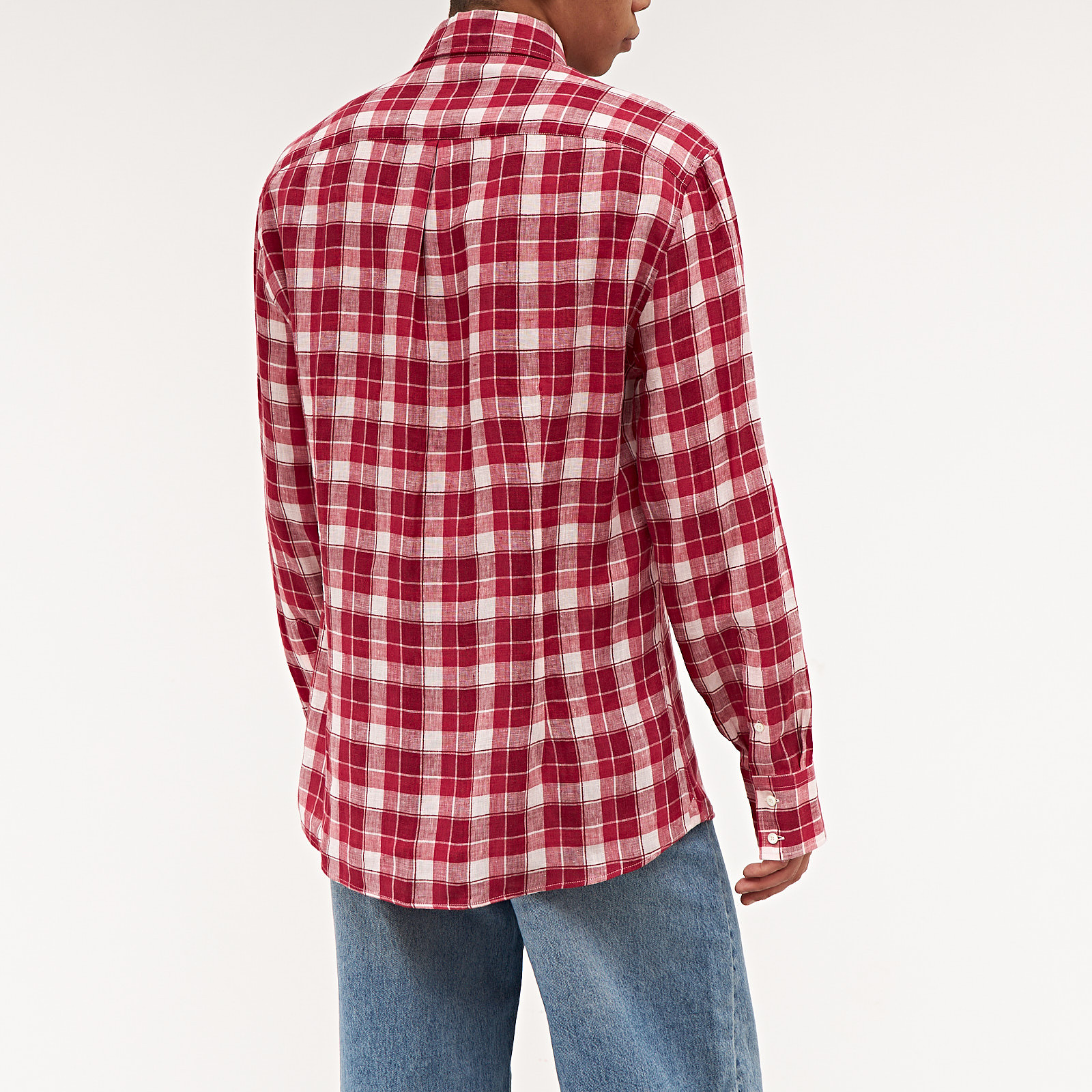 Рубашка красного цвета Brunello Cucinelli - фото из каталога магазина брендовой одежды Second Friend Store Рубашка Brunello Cucinelli - купить оригинал в секонд-хенде SFS - 2