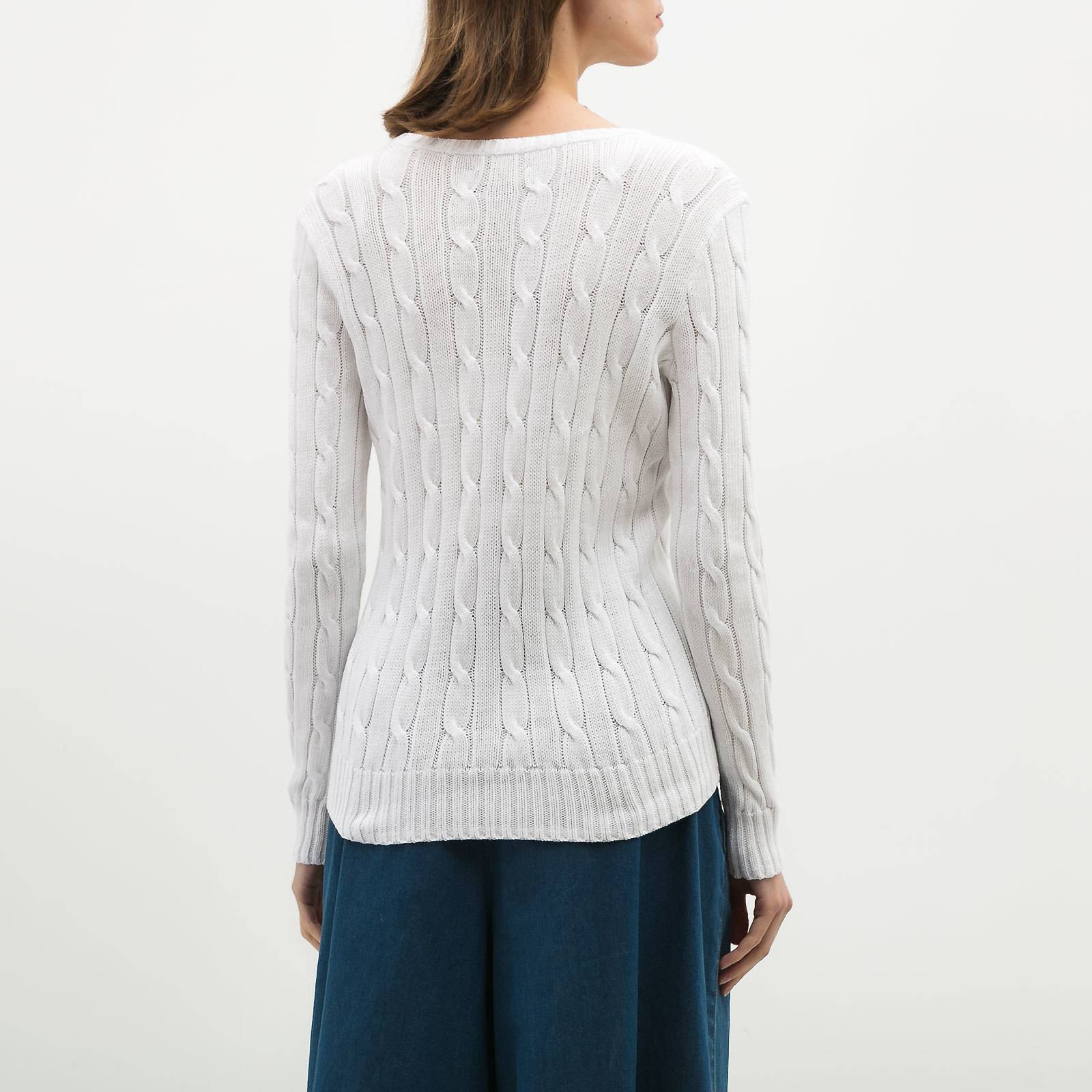 Свитер белого цвета Polo Ralph Lauren - фото из каталога магазина брендовой одежды Second Friend Store Свитер Polo Ralph Lauren - купить оригинал в секонд-хенде SFS - 3