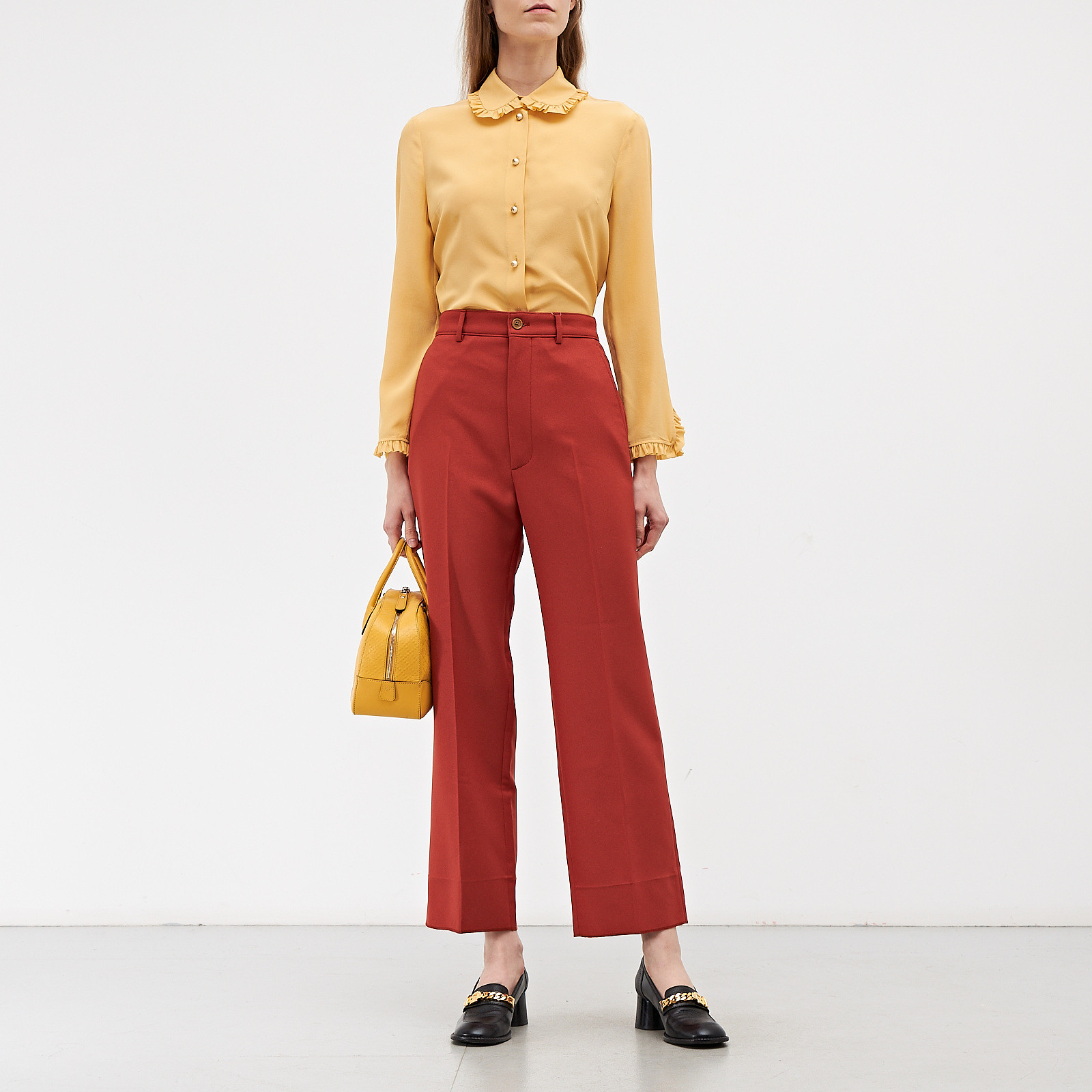 Брюки коричневого цвета Gucci - фото из каталога магазина брендовой одежды Second Friend Store Брюки Gucci - купить оригинал в секонд-хенде SFS - 2