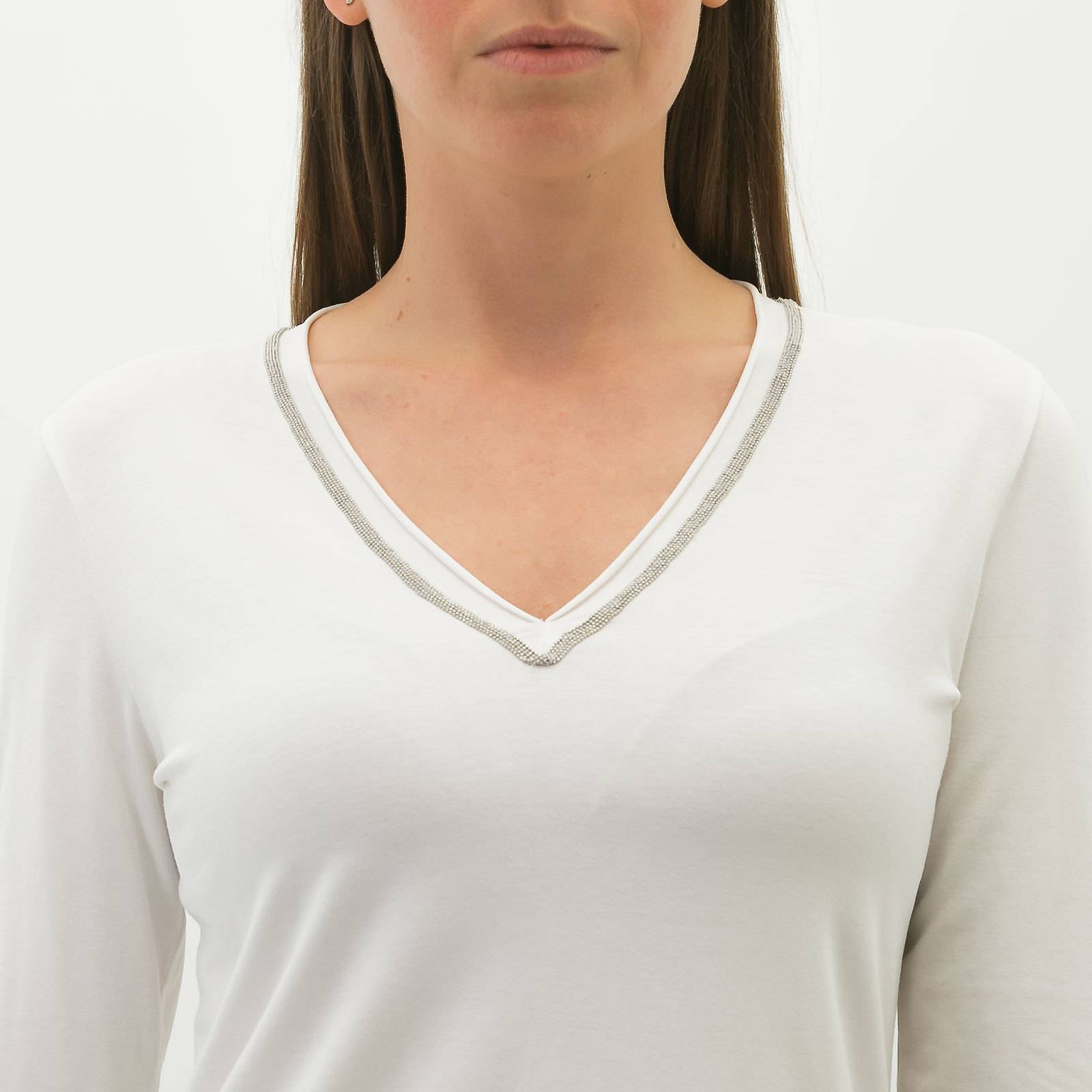 Лонгслив белого цвета Brunello Cucinelli - фото из каталога магазина брендовой одежды Second Friend Store Лонгслив Brunello Cucinelli - купить оригинал в секонд-хенде SFS - 4