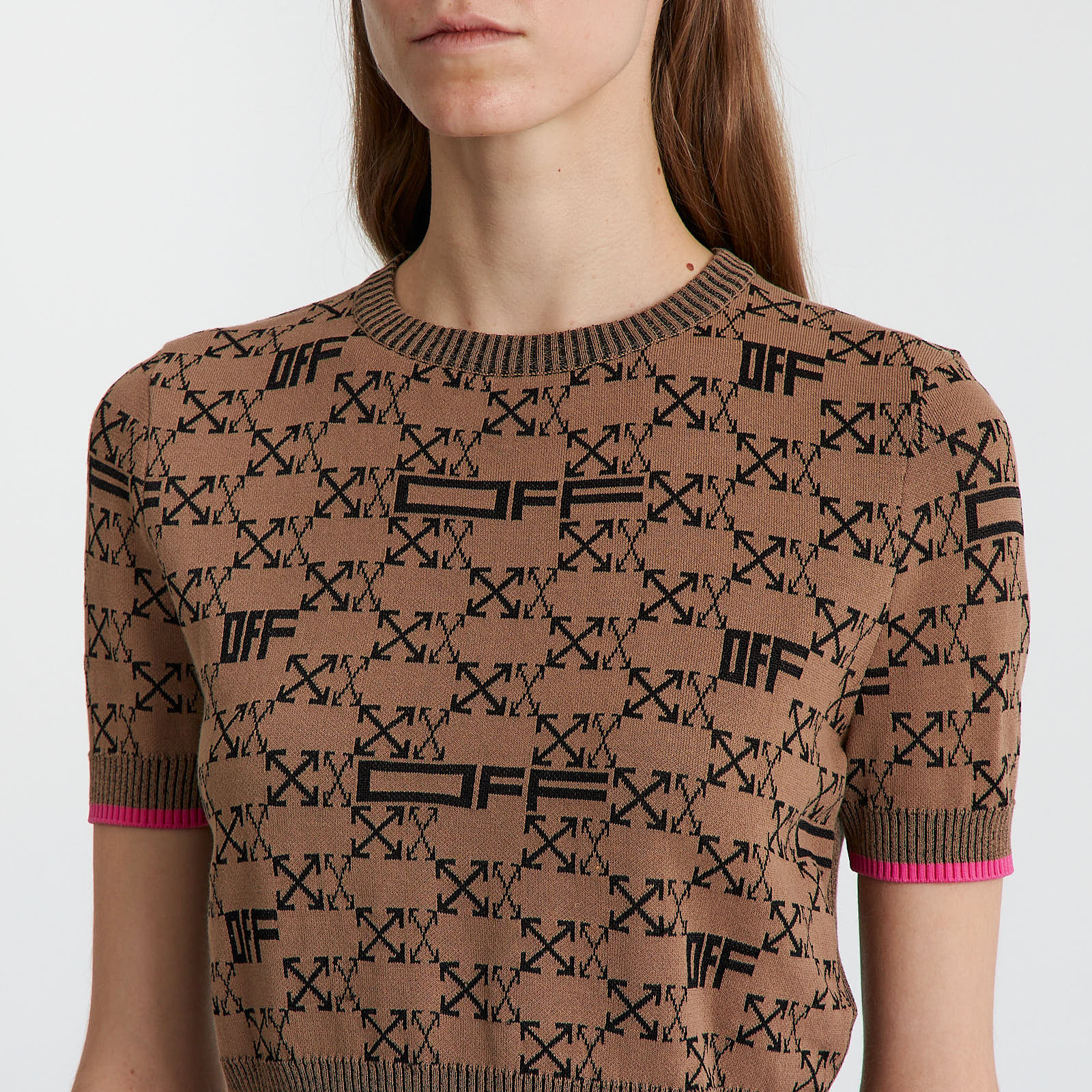 Джемпер коричневого цвета Off-White - фото из каталога магазина брендовой одежды Second Friend Store Джемпер Off-White - купить оригинал в секонд-хенде SFS - 4