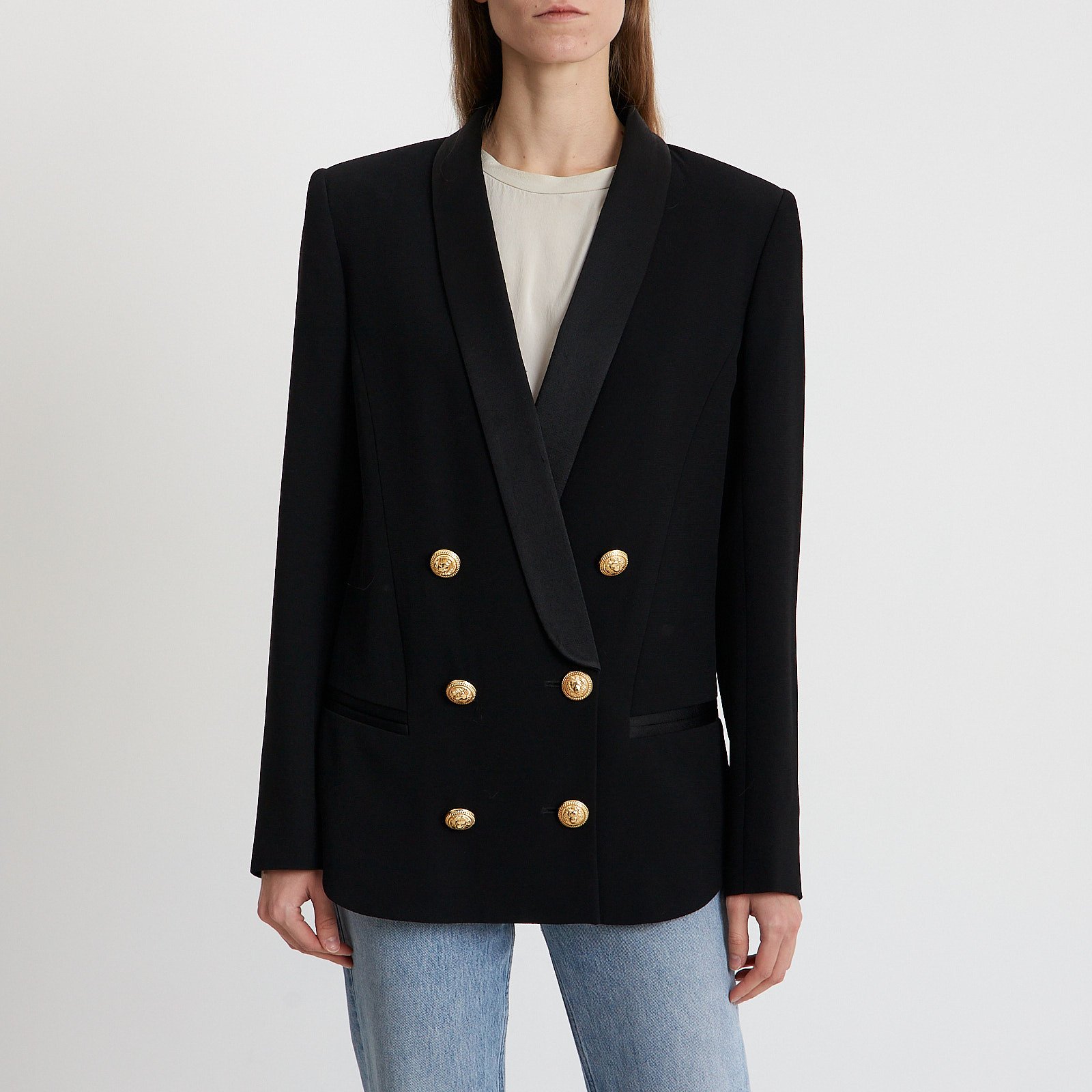 Пиджак черного цвета Balmain - фото из каталога магазина брендовой одежды Second Friend Store Пиджак Balmain - купить оригинал в секонд-хенде SFS - 1