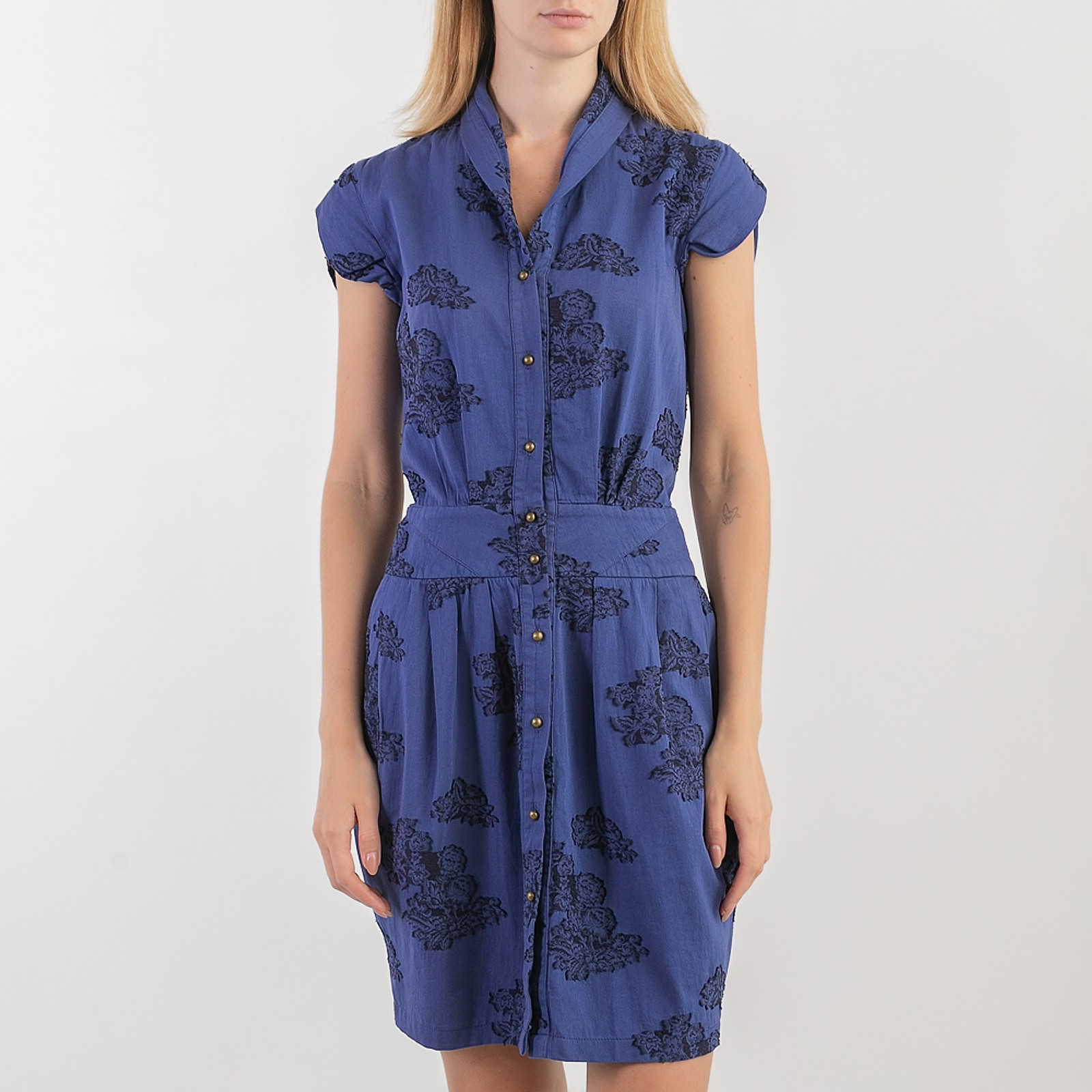 Платье  синего цвета McQ by Alexander McQueen - фото из каталога магазина брендовой одежды Second Friend Store Платье McQ by Alexander McQueen - купить оригинал в секонд-хенде SFS - 1