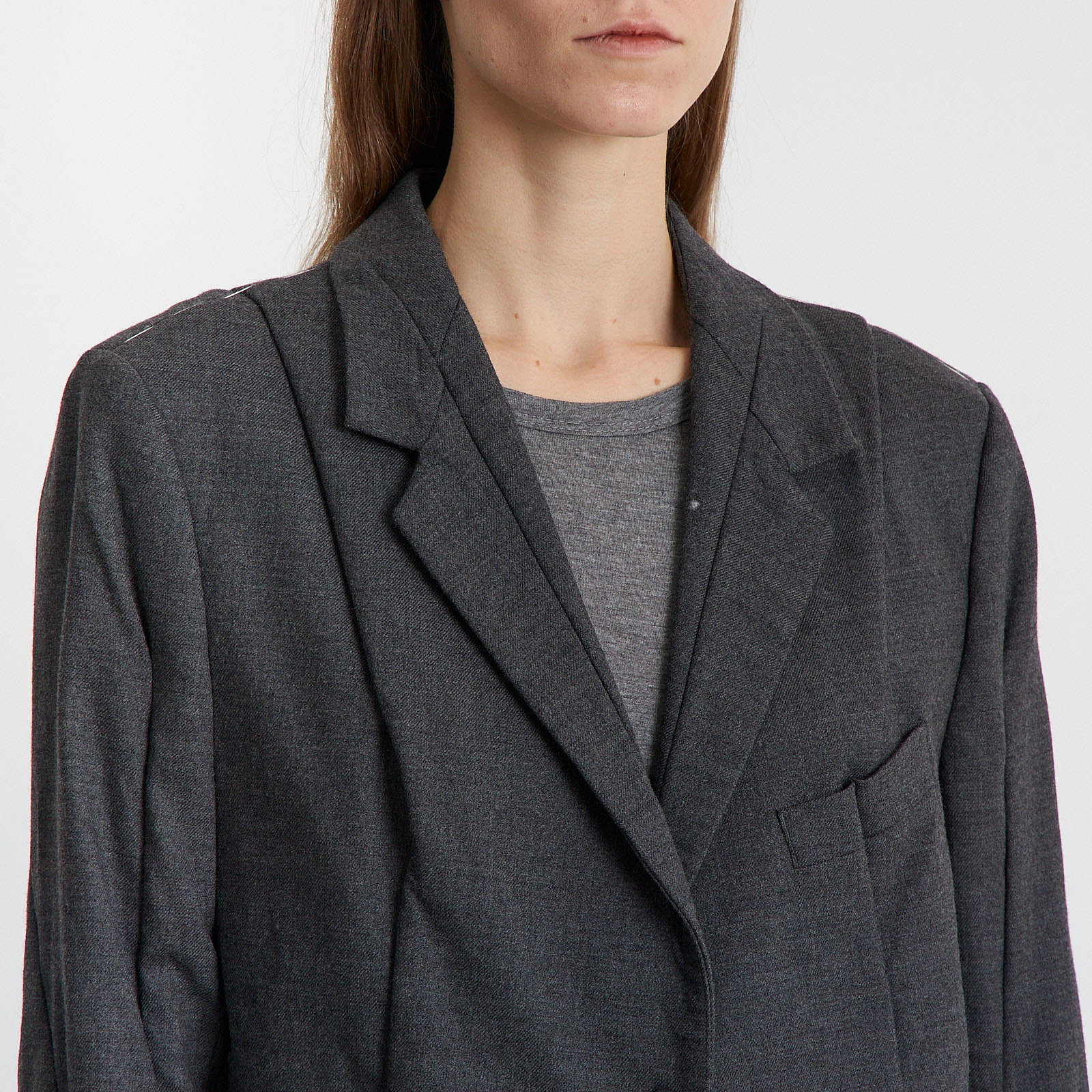 Пиджак H&M х серого цвета Maison Margiela - фото из каталога магазина брендовой одежды Second Friend Store Пиджак H&M х Maison Margiela - купить оригинал в секонд-хенде SFS - 4