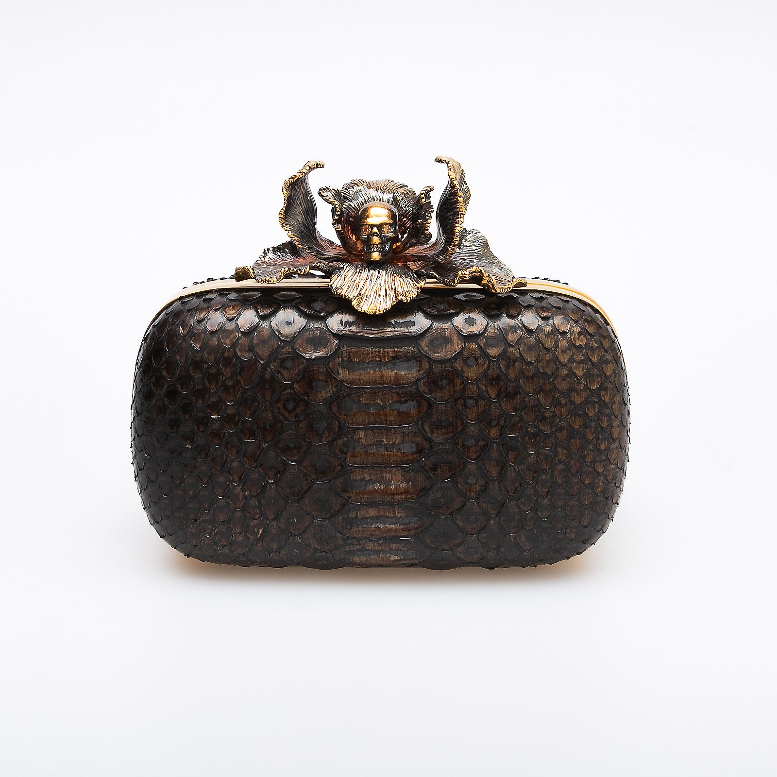 Клатч Alexander McQueen Scull Clutch серый