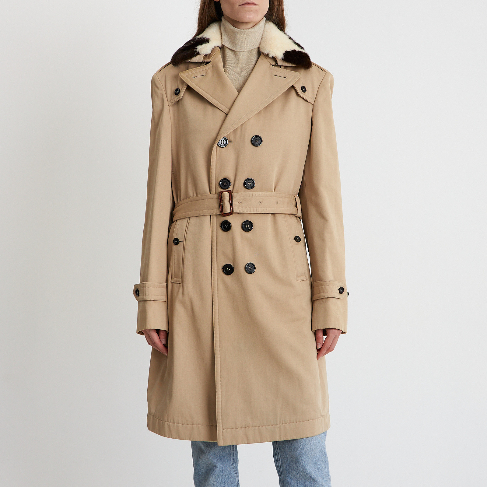 Тренч бежевого цвета Burberry Prorsum - фото из каталога магазина брендовой одежды Second Friend Store Тренч Burberry Prorsum - купить оригинал в секонд-хенде SFS - 1