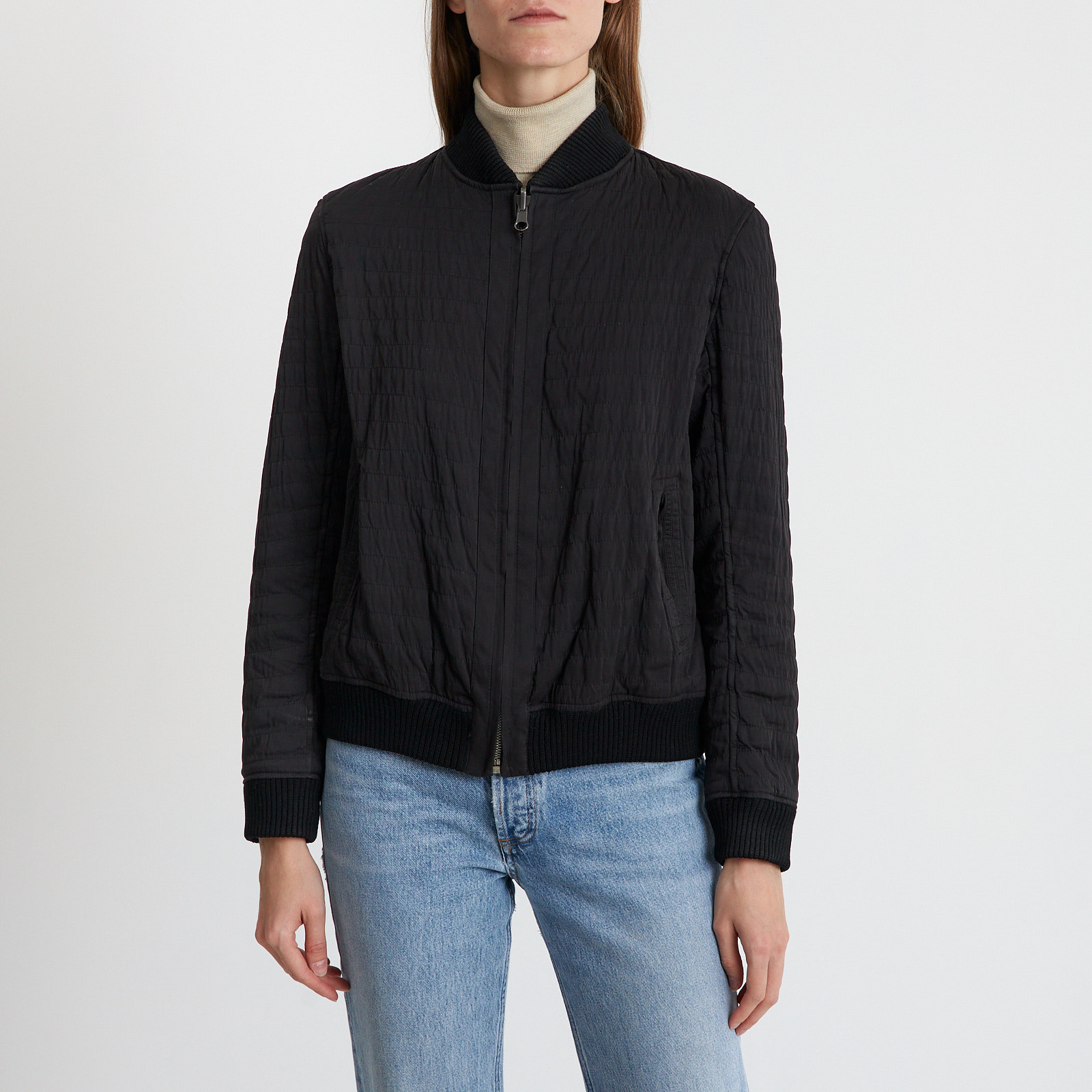 Бомбер черного цвета Yves Salomon - фото из каталога магазина брендовой одежды Second Friend Store Бомбер Yves Salomon - купить оригинал в секонд-хенде SFS - 2