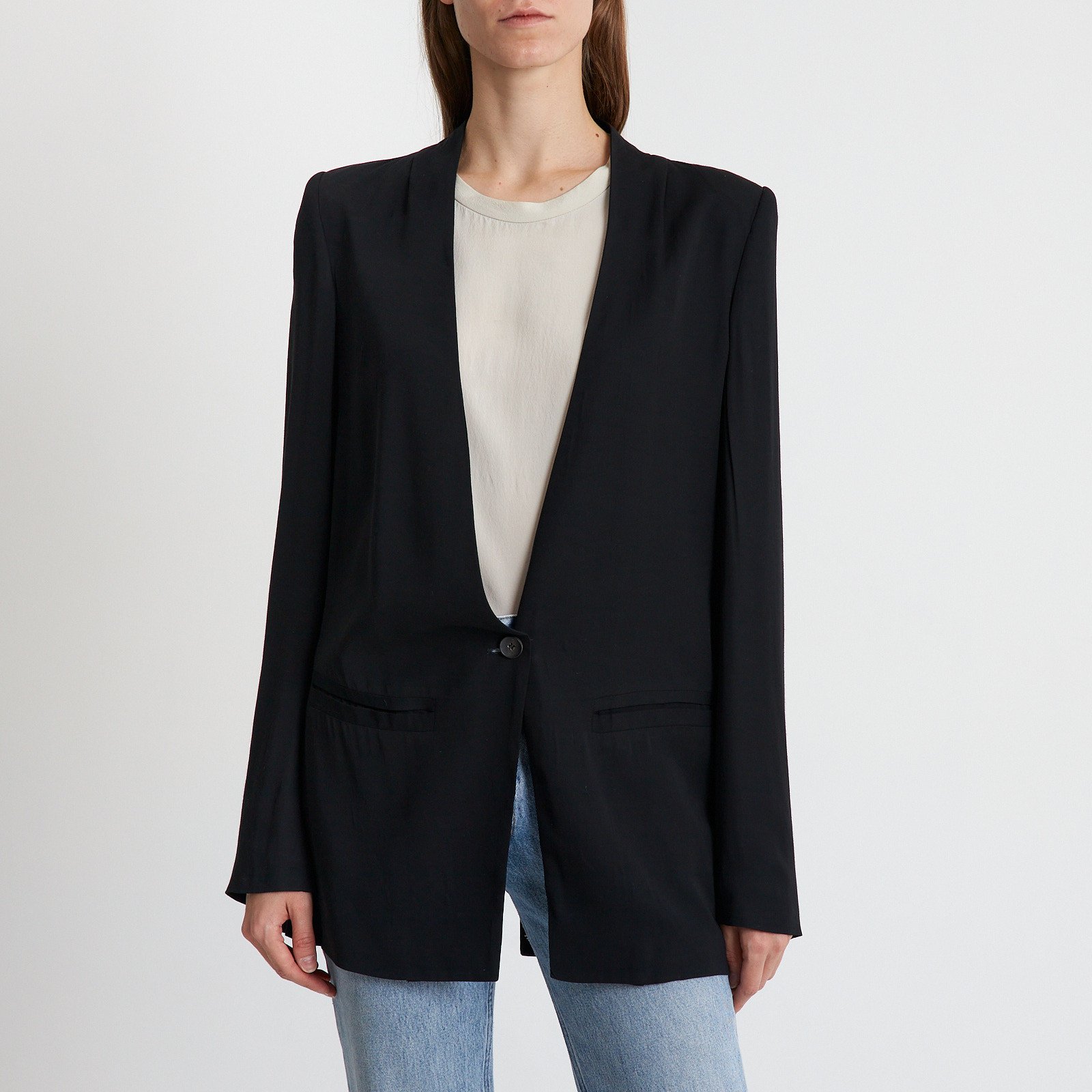 Пиджак черного цвета Helmut Lang - фото из каталога магазина брендовой одежды Second Friend Store Пиджак Helmut Lang - купить оригинал в секонд-хенде SFS - 1