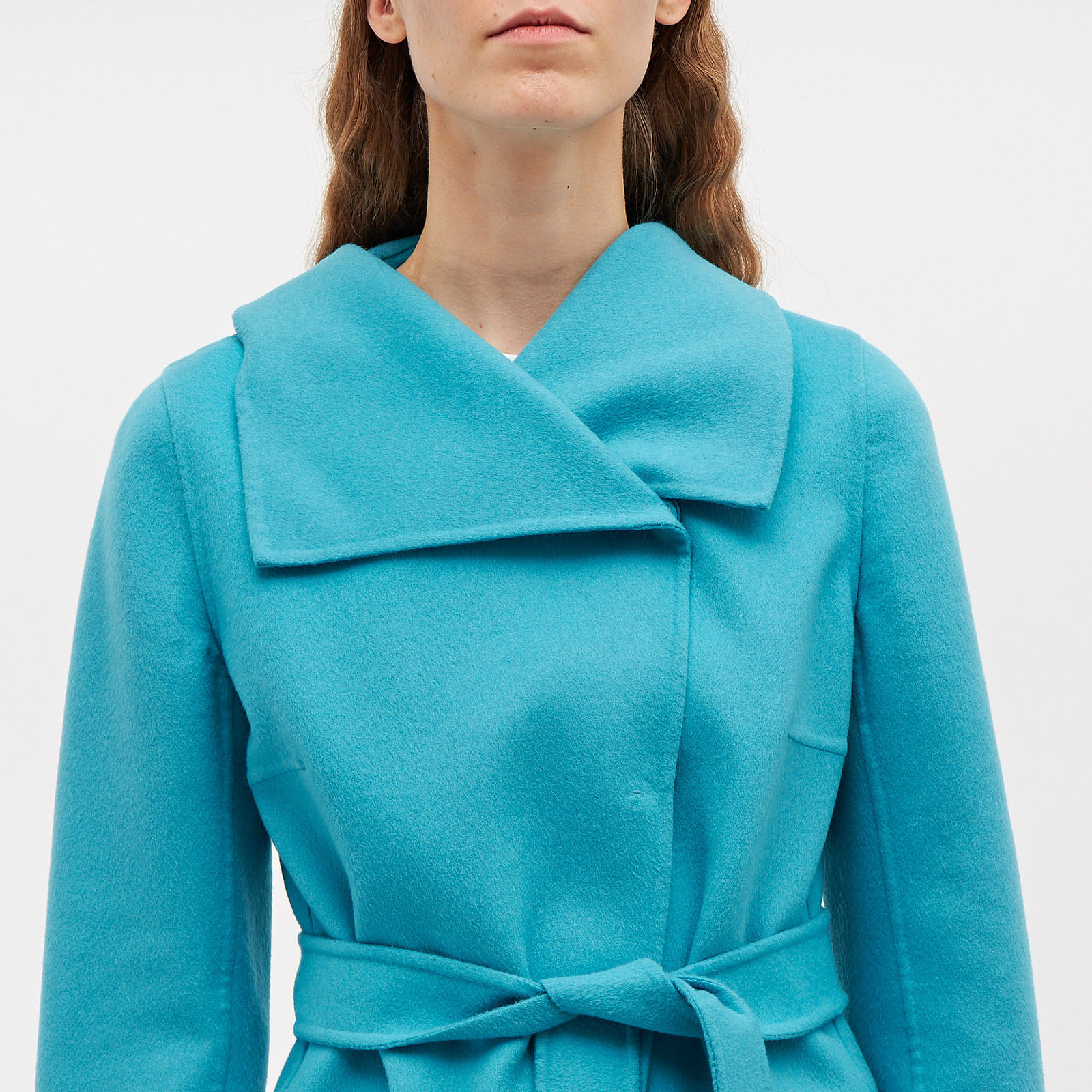 Пальто голубого цвета Max Mara - фото из каталога магазина брендовой одежды Second Friend Store Пальто Max Mara - купить оригинал в секонд-хенде SFS - 4