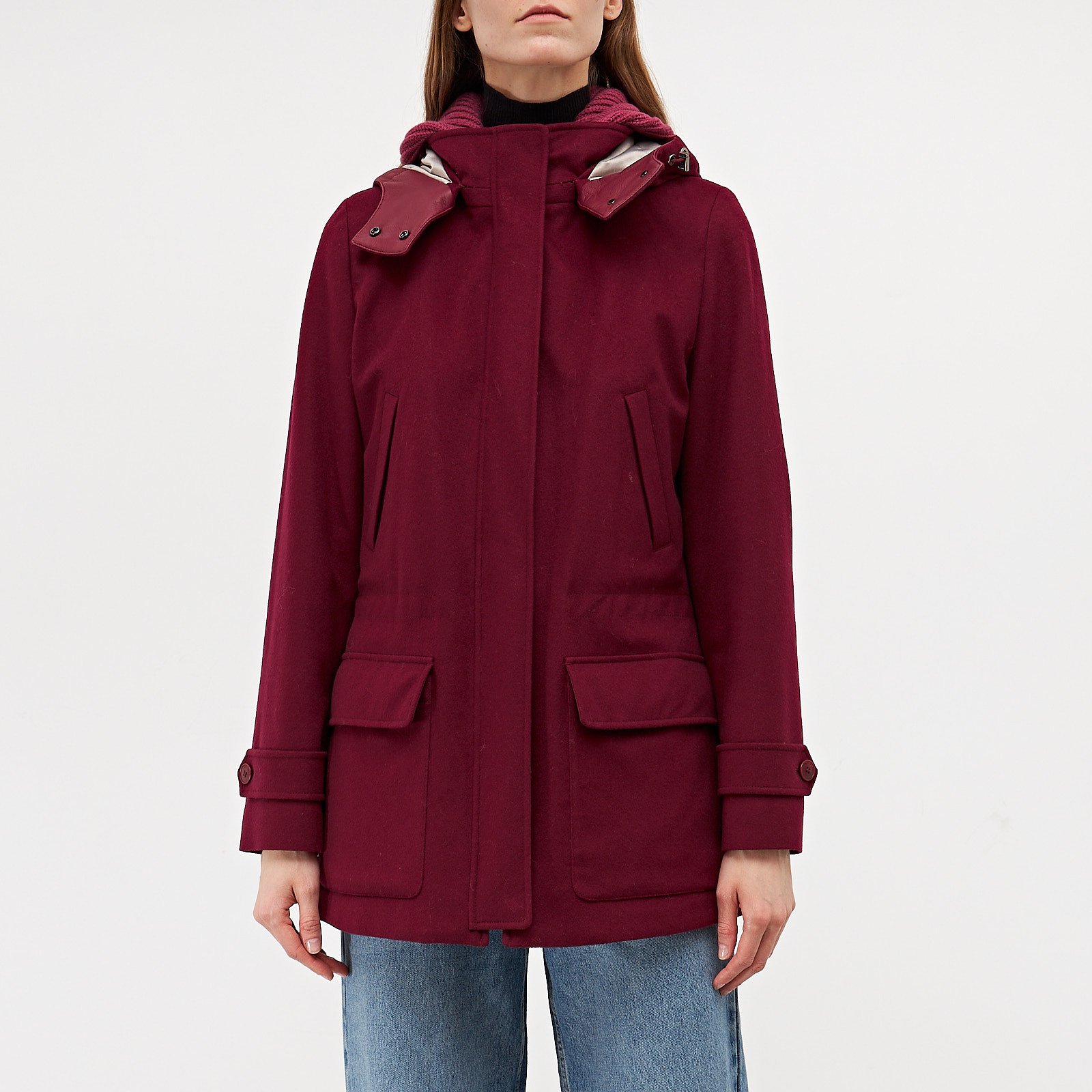 Пальто бордового цвета Loro Piana - фото из каталога магазина брендовой одежды Second Friend Store Пальто Loro Piana - купить оригинал в секонд-хенде SFS - 1