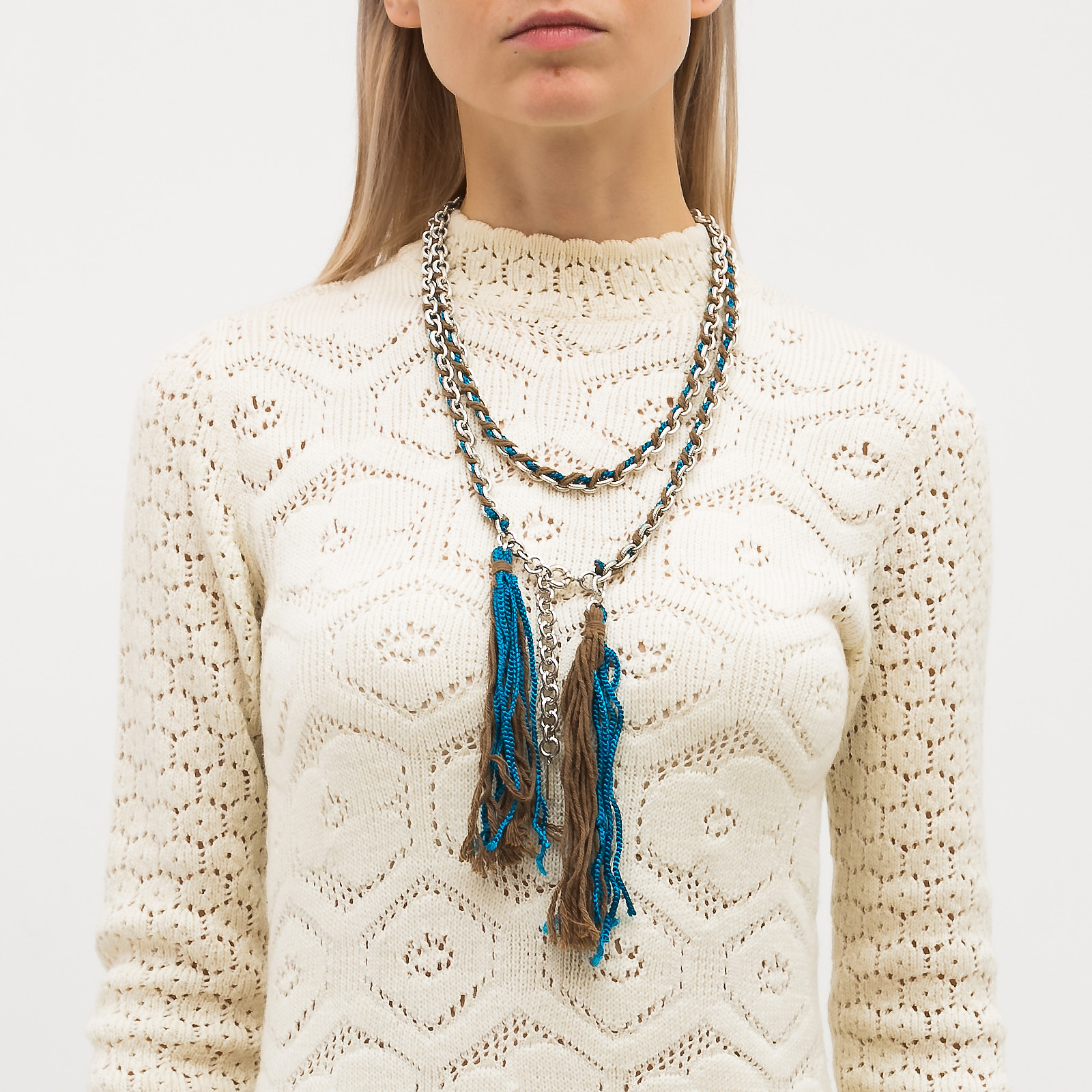 Колье серебряного цвета Missoni - фото из каталога магазина брендовой одежды Second Friend Store Колье Missoni - купить оригинал в секонд-хенде SFS - 1