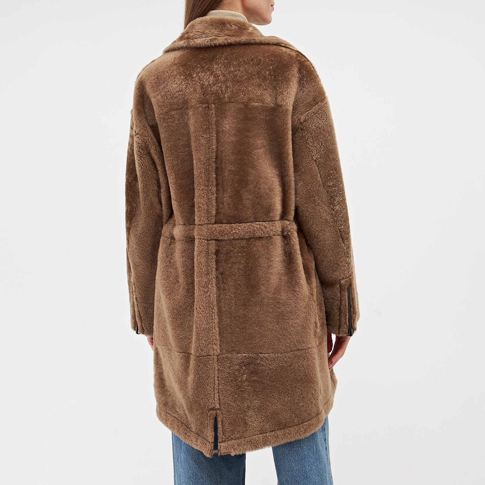 Дубленка коричневого цвета Brunello Cucinelli - фото из каталога магазина брендовой одежды Second Friend Store Дубленка Brunello Cucinelli - купить оригинал в секонд-хенде SFS - 6