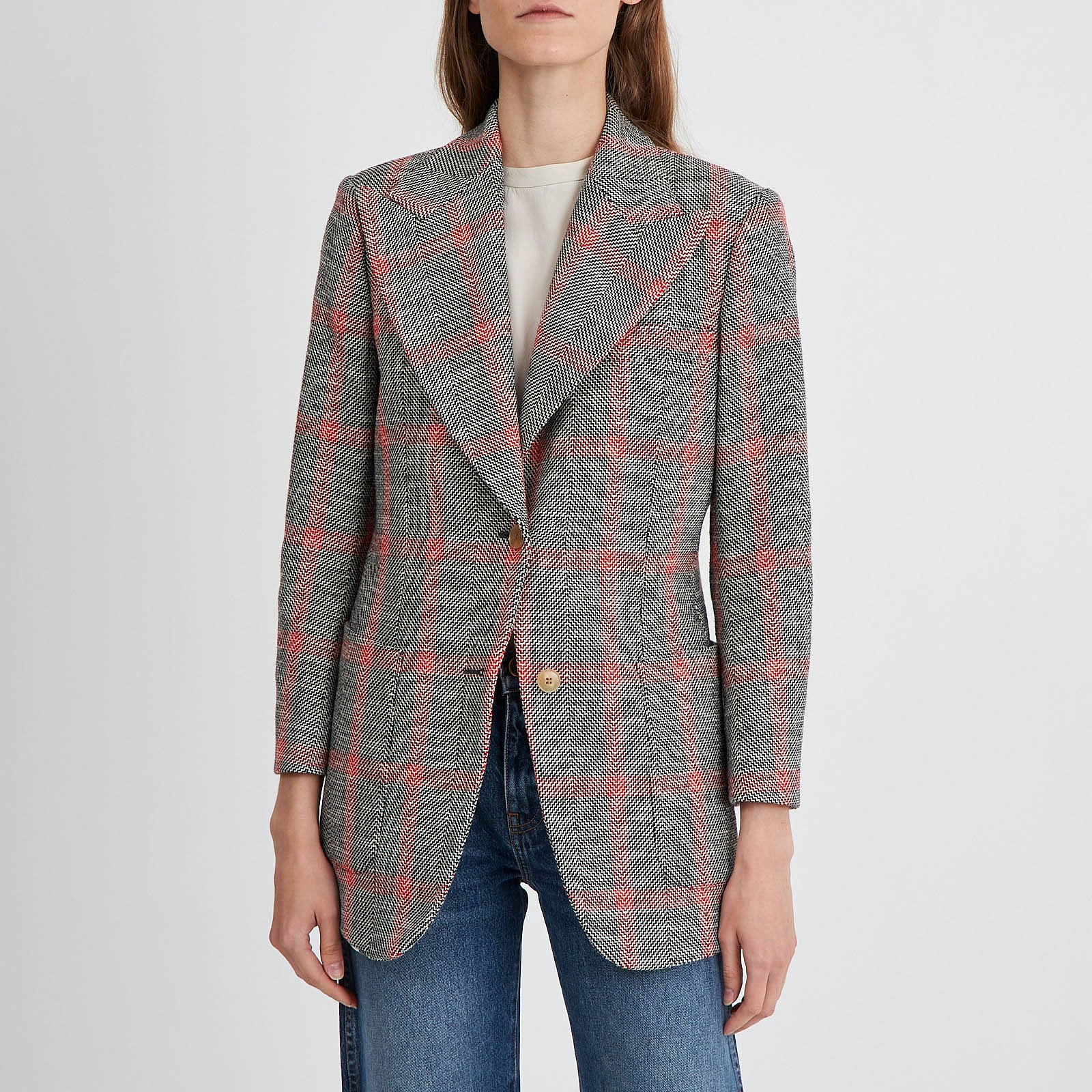 Пиджак серого цвета Gucci - фото из каталога магазина брендовой одежды Second Friend Store Пиджак Gucci - купить оригинал в секонд-хенде SFS - 1