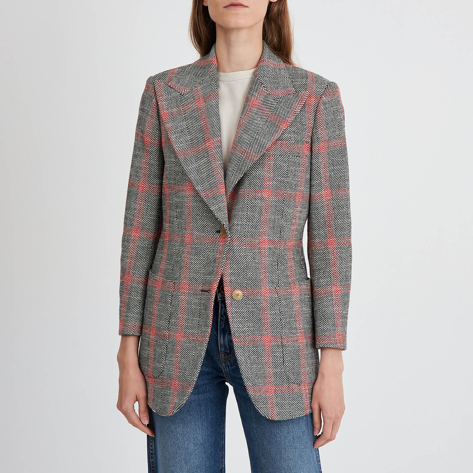 Пиджак серого цвета Gucci - фото из каталога магазина брендовой одежды Second Friend Store Пиджак Gucci - купить оригинал в секонд-хенде SFS - 1