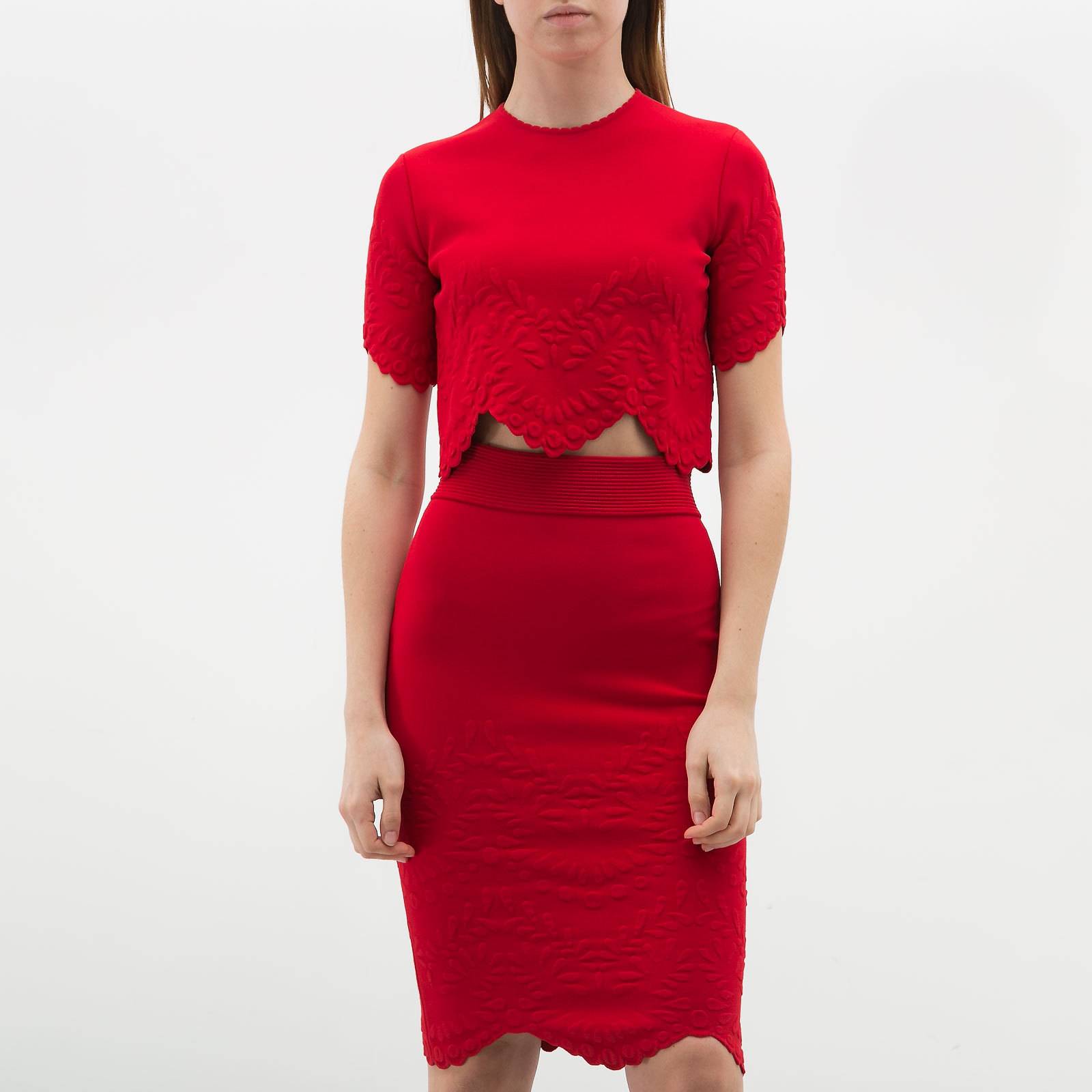 Костюм красного цвета Alexander McQueen - фото из каталога магазина брендовой одежды Second Friend Store Костюм Alexander McQueen - купить оригинал в секонд-хенде SFS - 1