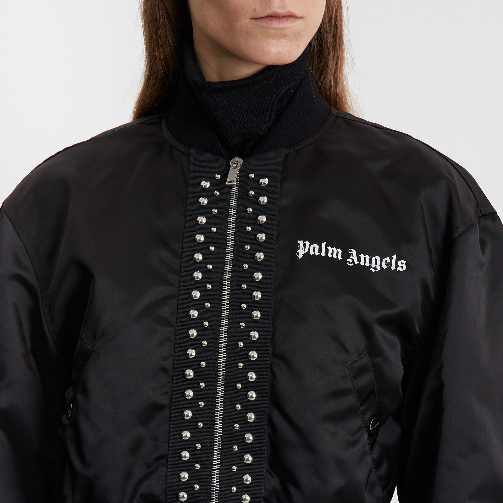 Бомбер черного цвета Palm Angels - фото из каталога магазина брендовой одежды Second Friend Store Бомбер Palm Angels - купить оригинал в секонд-хенде SFS - 4