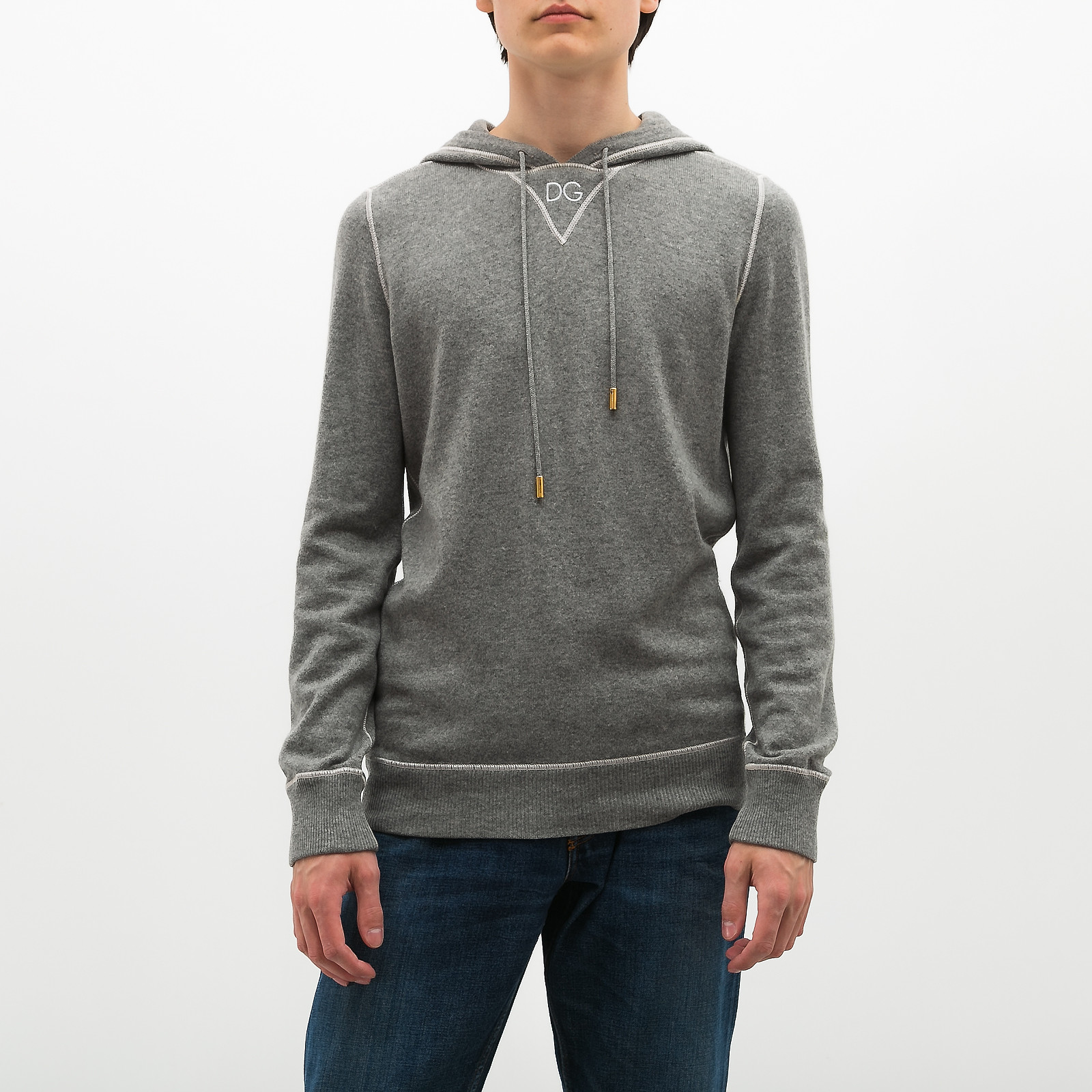 Худи серого цвета Dolce&Gabbana - фото из каталога магазина брендовой одежды Second Friend Store Худи Dolce&Gabbana - купить оригинал в секонд-хенде SFS - 1