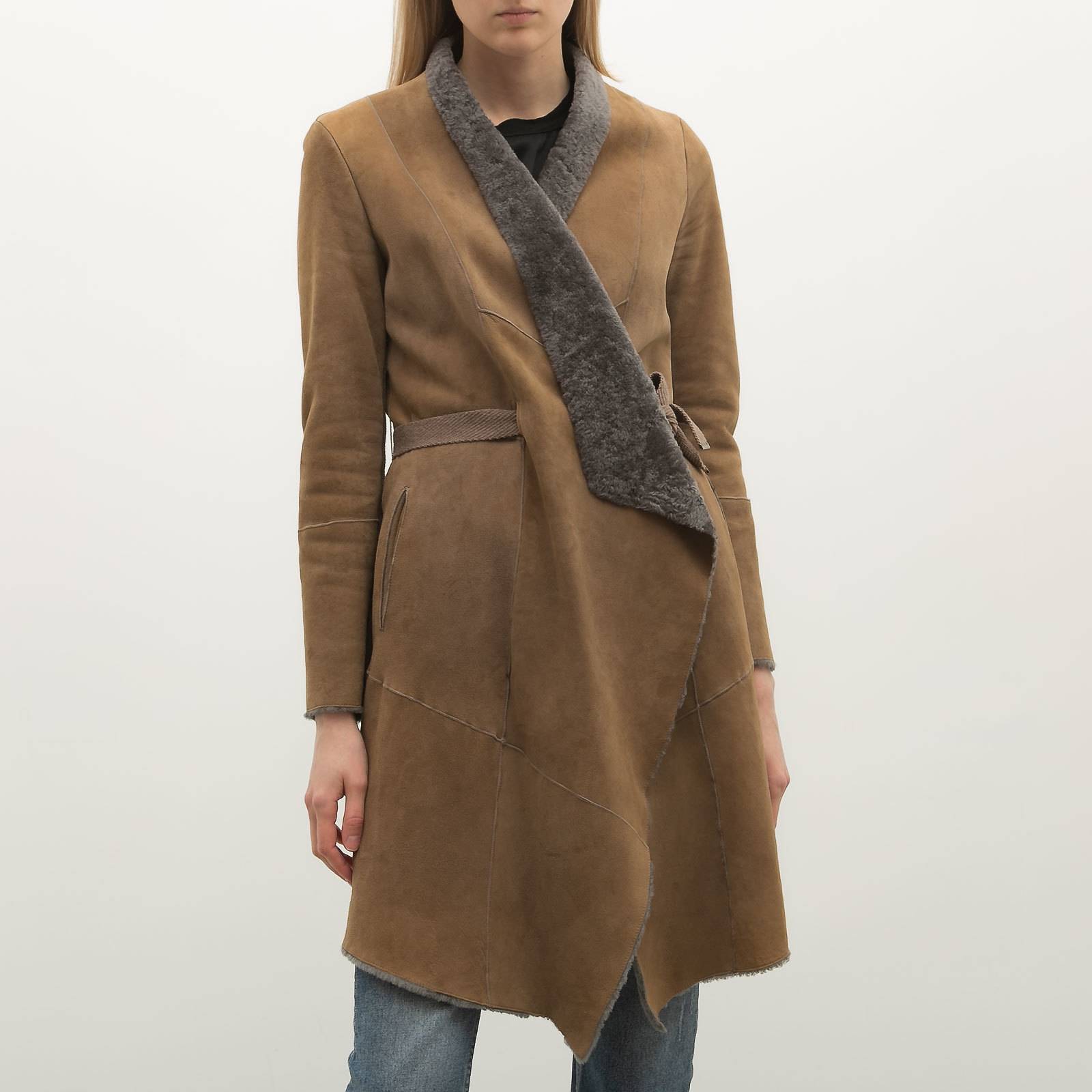 Дубленка коричневого цвета Brunello Cucinelli - фото из каталога магазина брендовой одежды Second Friend Store Дубленка Brunello Cucinelli - купить оригинал в секонд-хенде SFS - 1